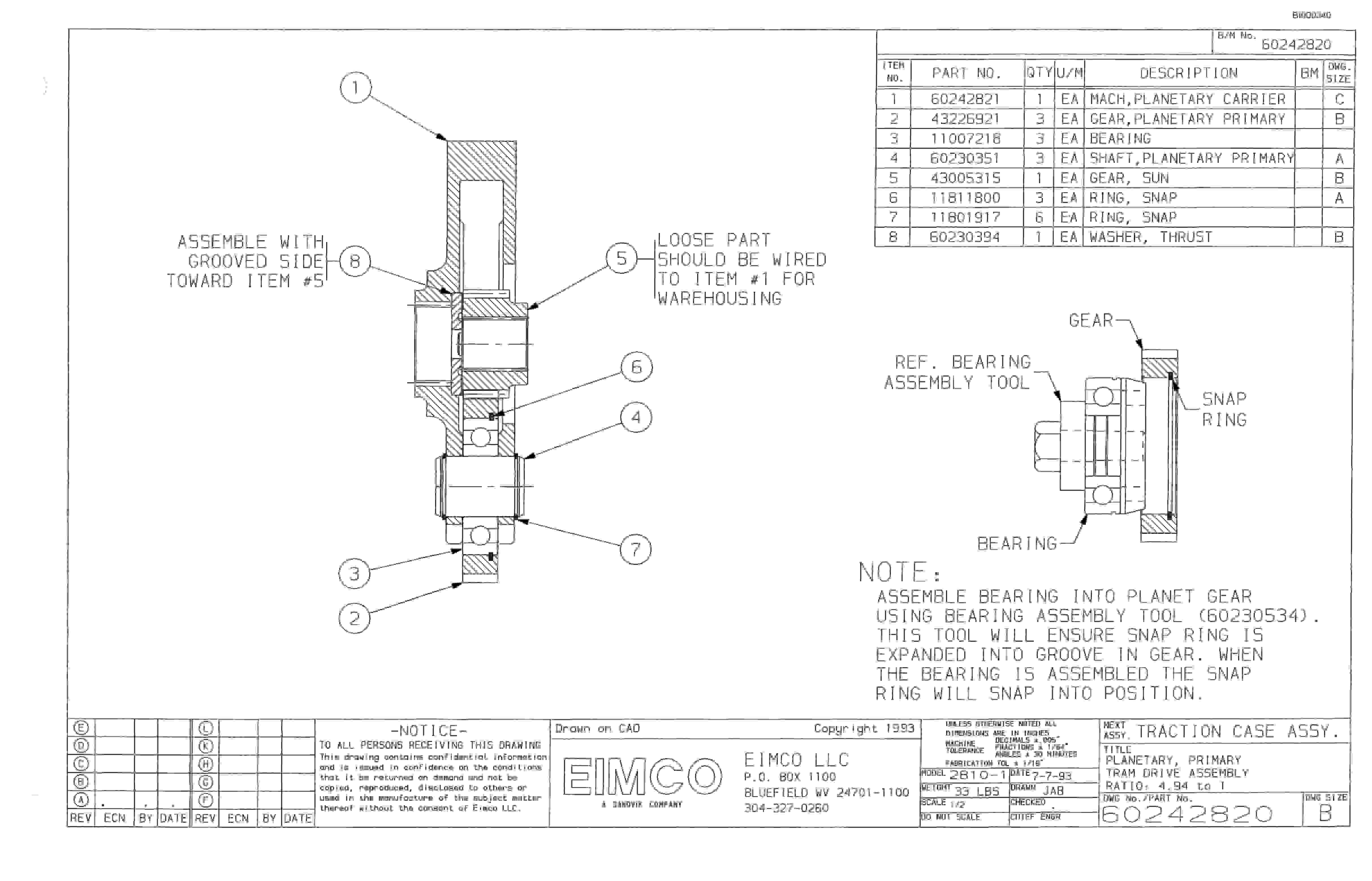 Bucyrus Dash Three Miner Parts Catalog BI000340-3
