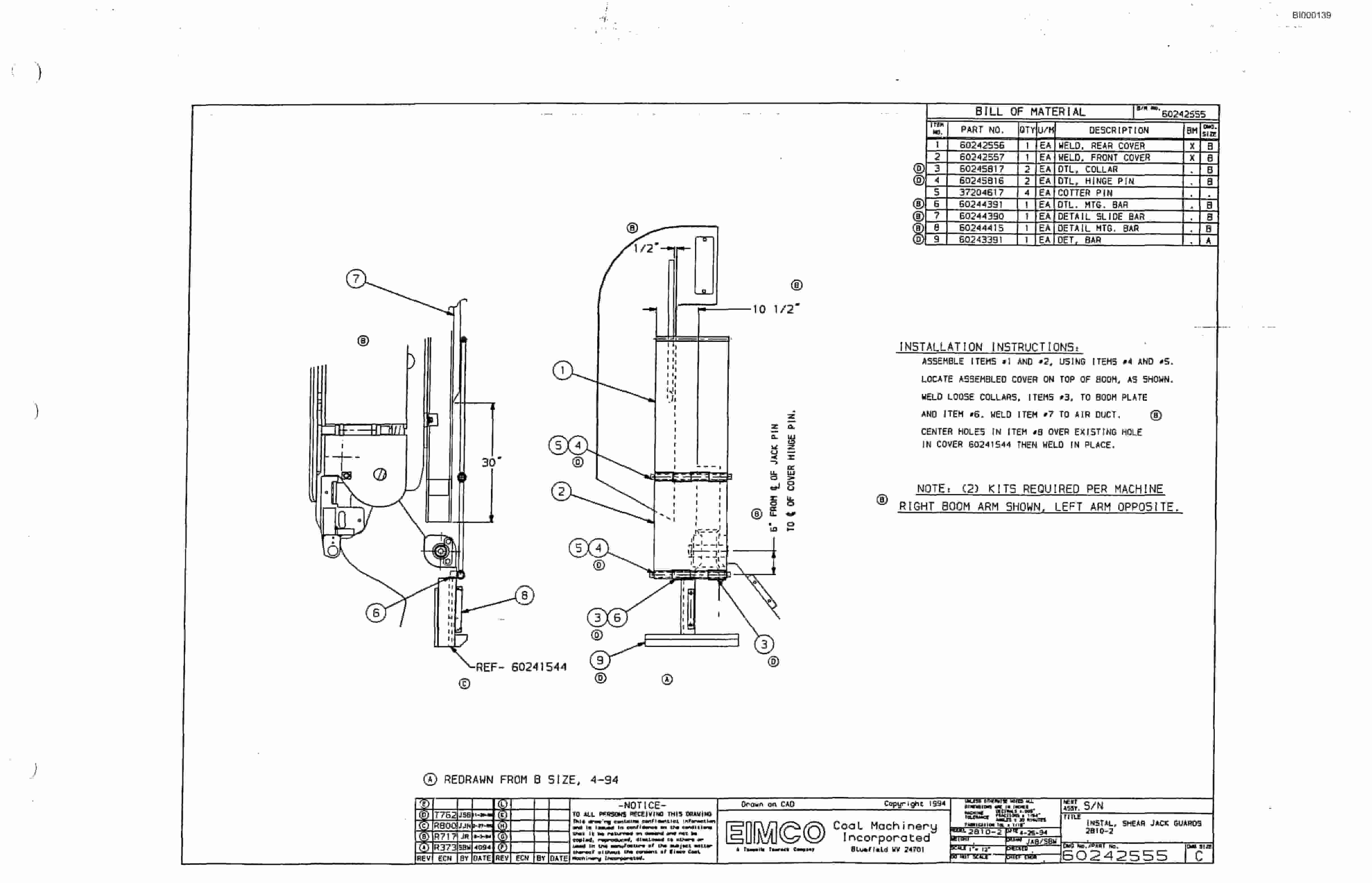 Bucyrus Dash Two Drum Miner Parts Catalog BI000139-4