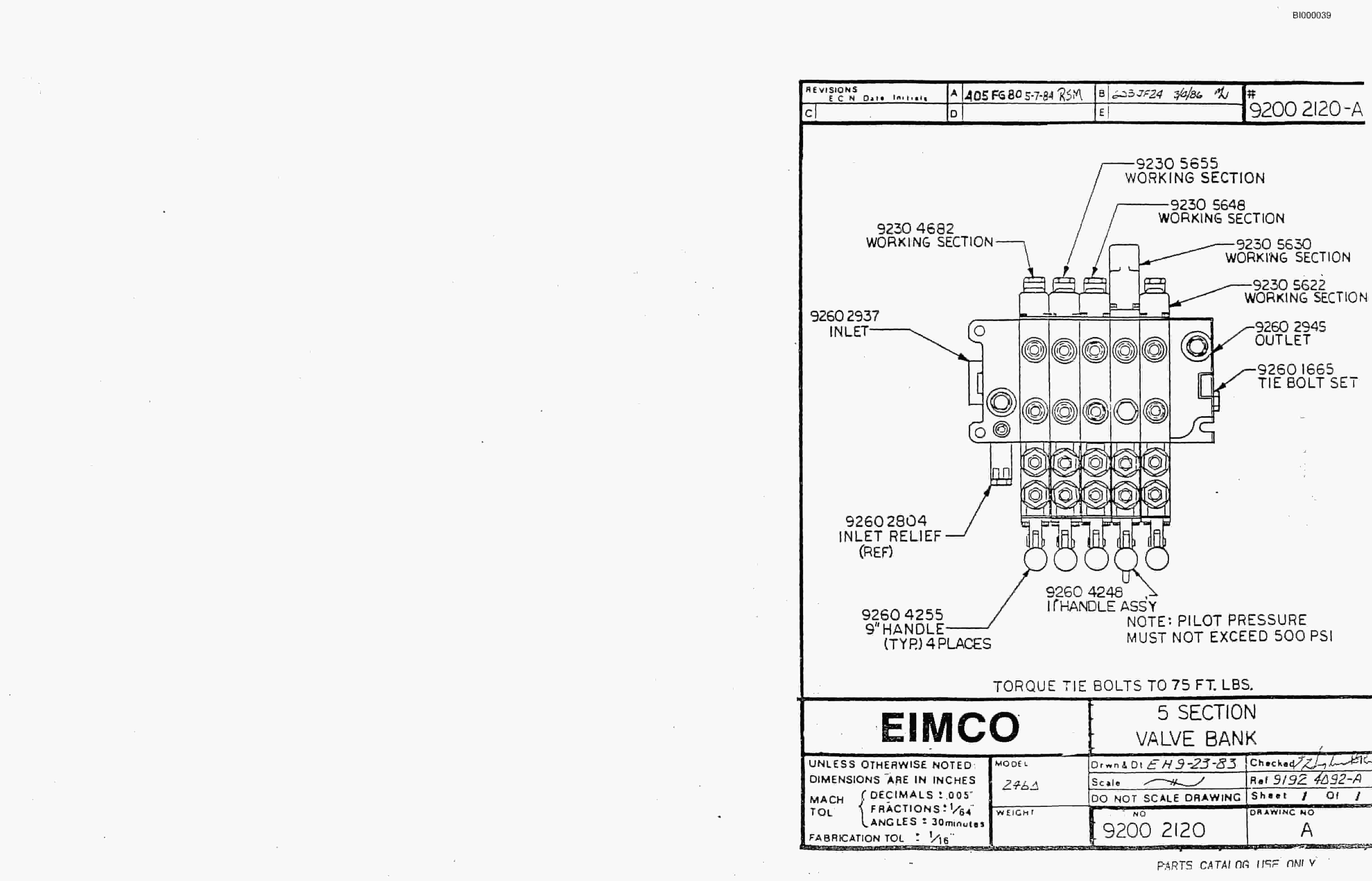 Bucyrus Dash Two-F Miner Parts Catalog BI000039-2