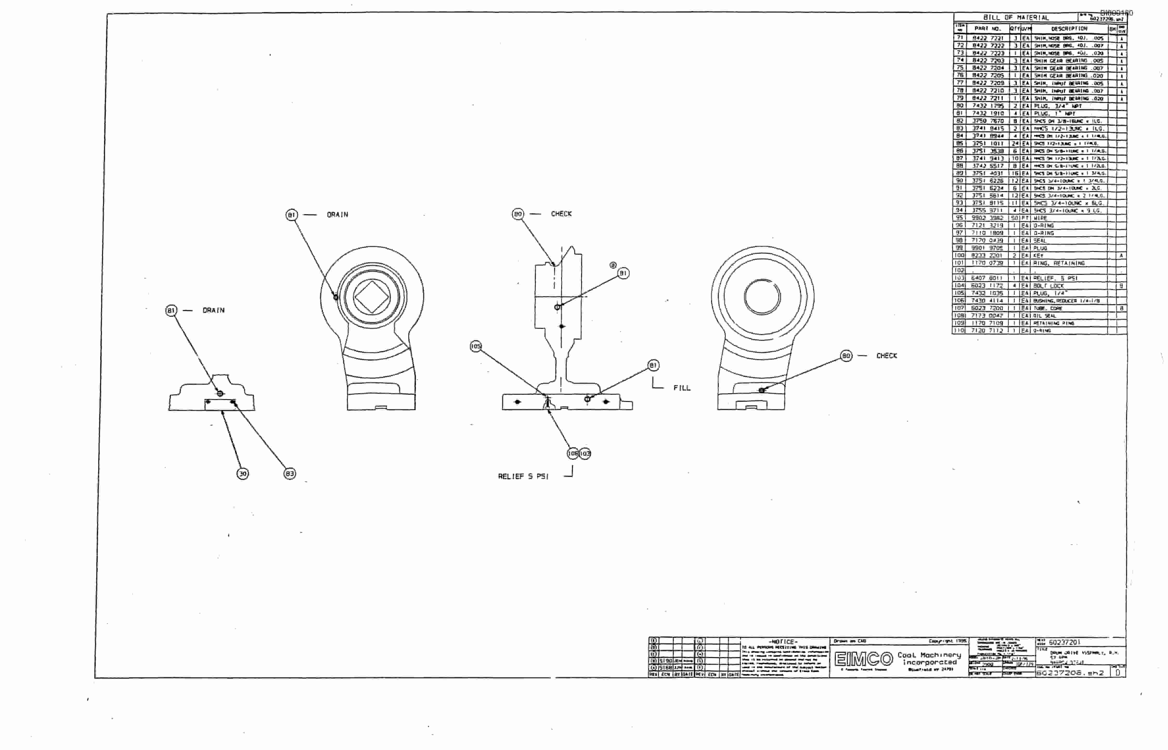 Bucyrus Dash Two-F Miner Parts Catalog BI000180-4