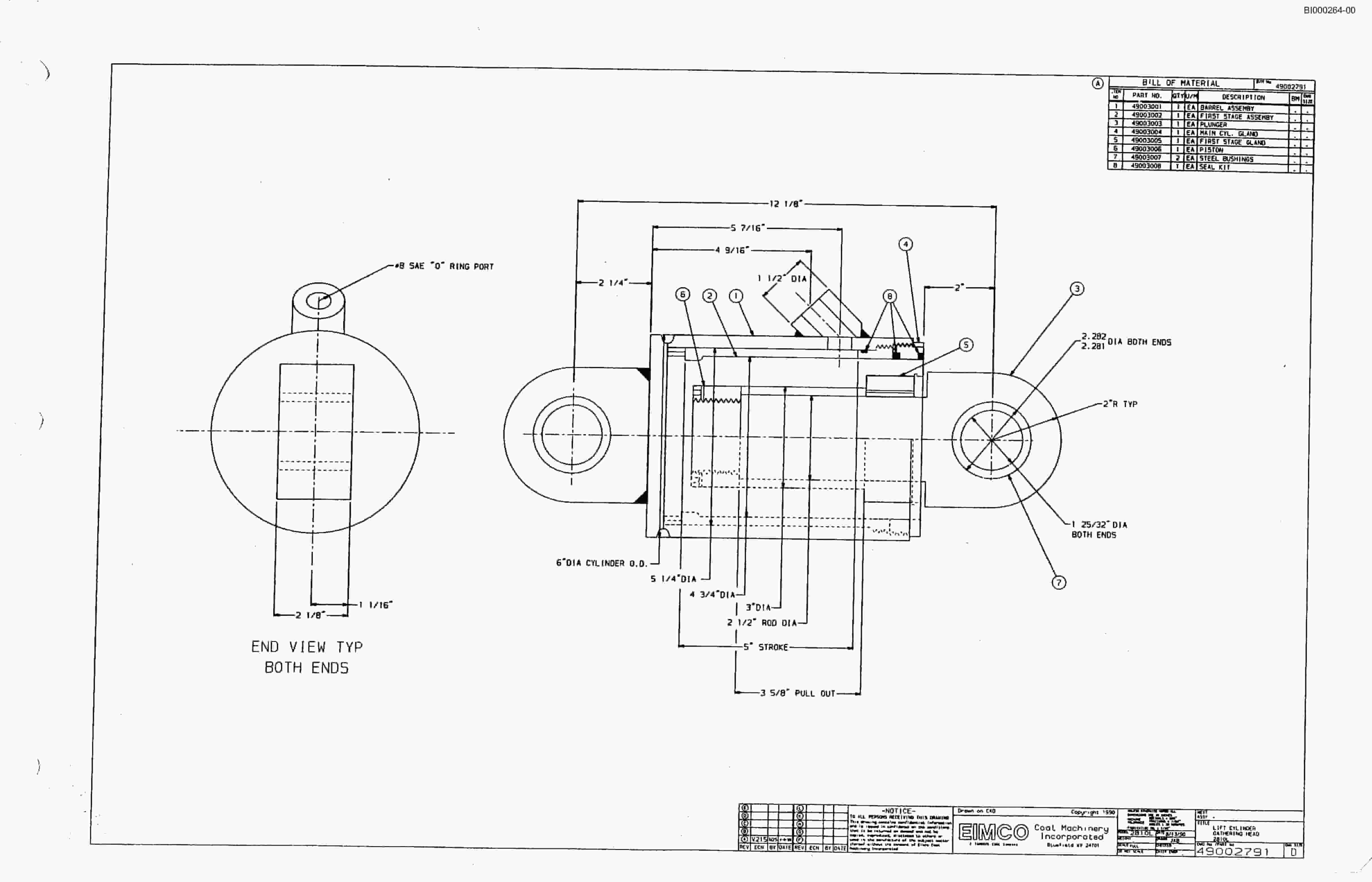 Bucyrus Dash Two-F Miner Parts Catalog BI000264-2