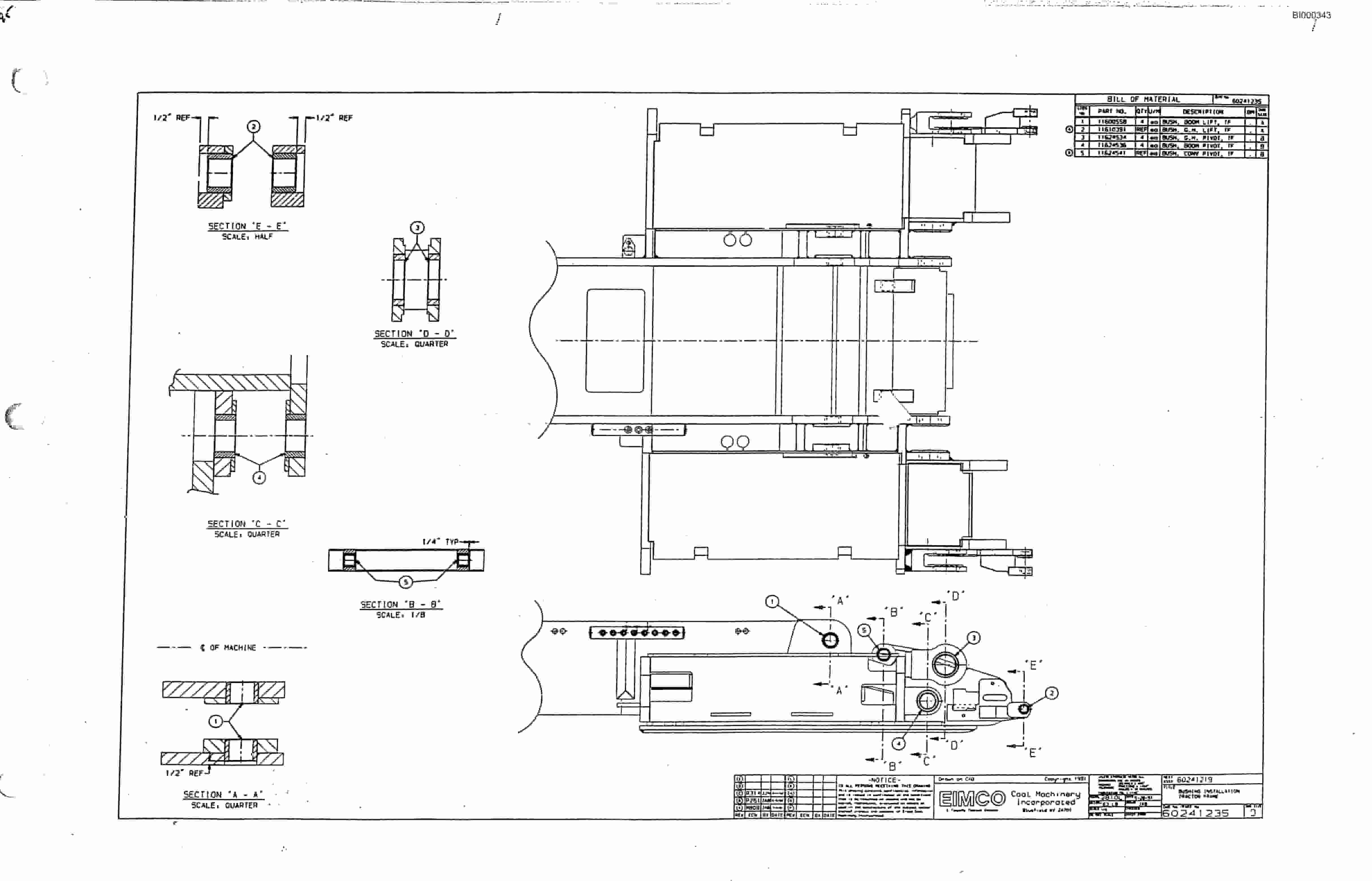 Bucyrus Dash Two-F Miner Parts Catalog BI000343-3