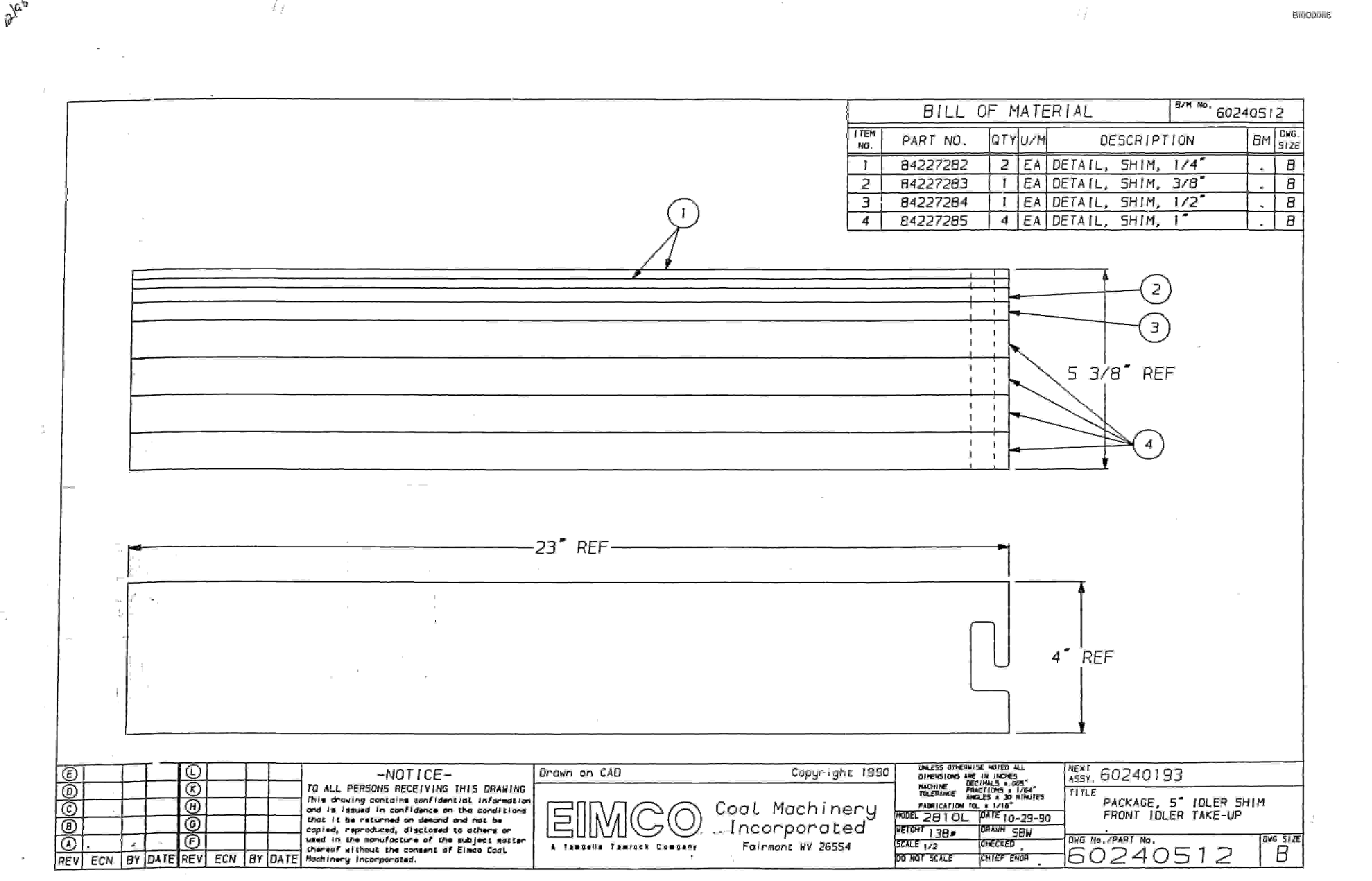 Bucyrus Dash Two Miner Parts Catalog BI000066-3