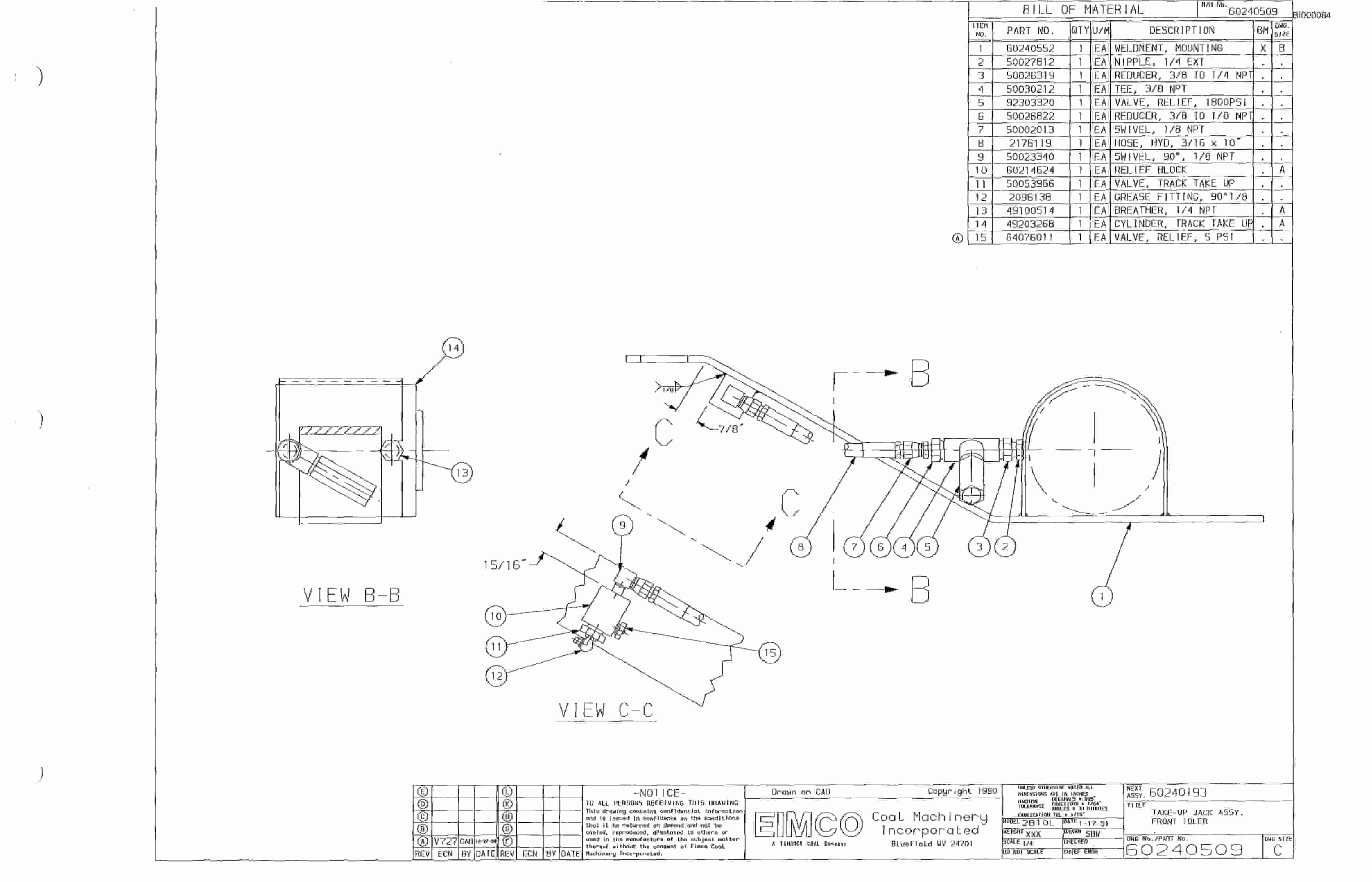 Bucyrus Dash Two Miner Parts Catalog BI000084-3