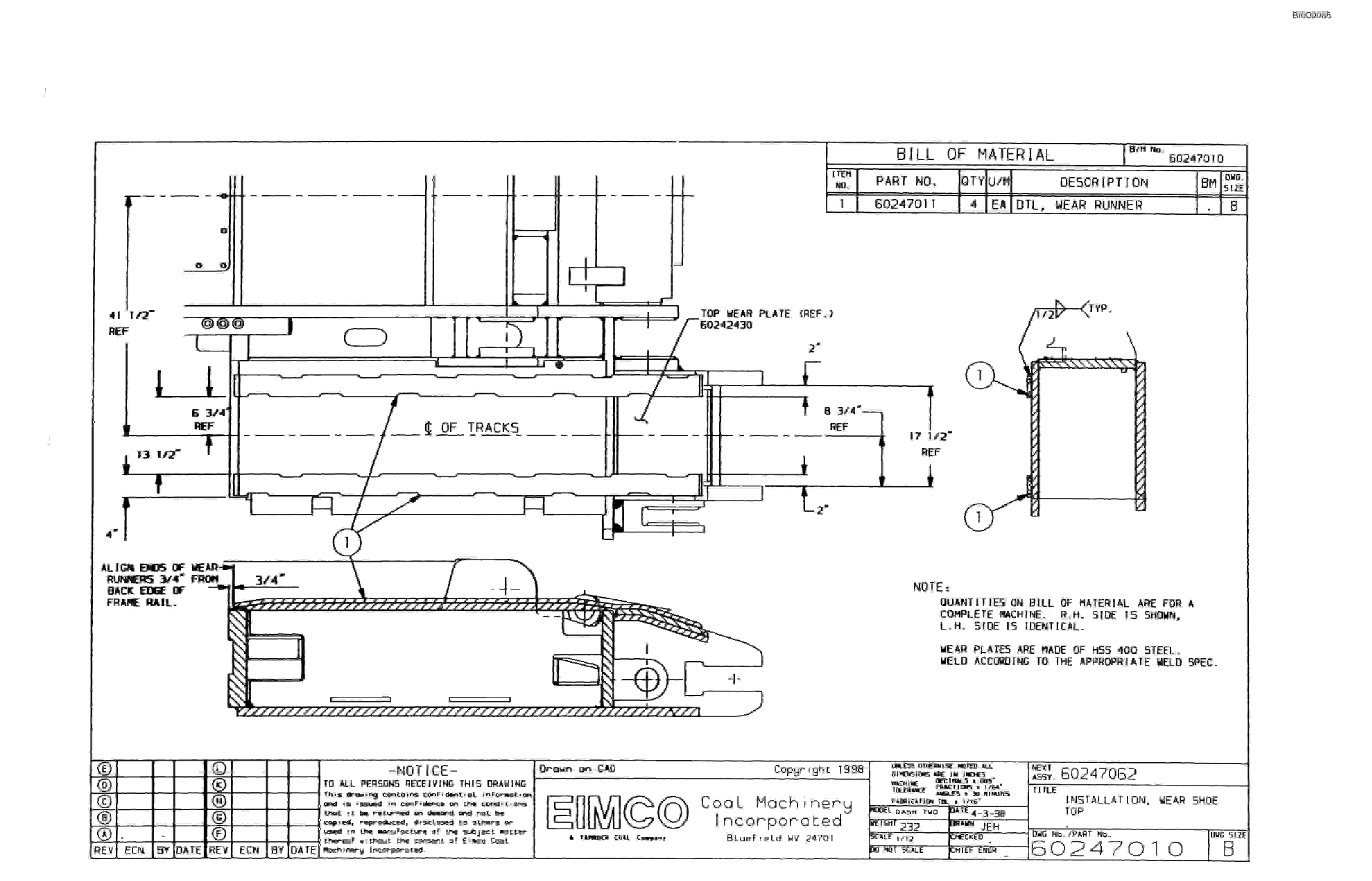 Bucyrus Dash Two Miner Parts Catalog BI000085-2