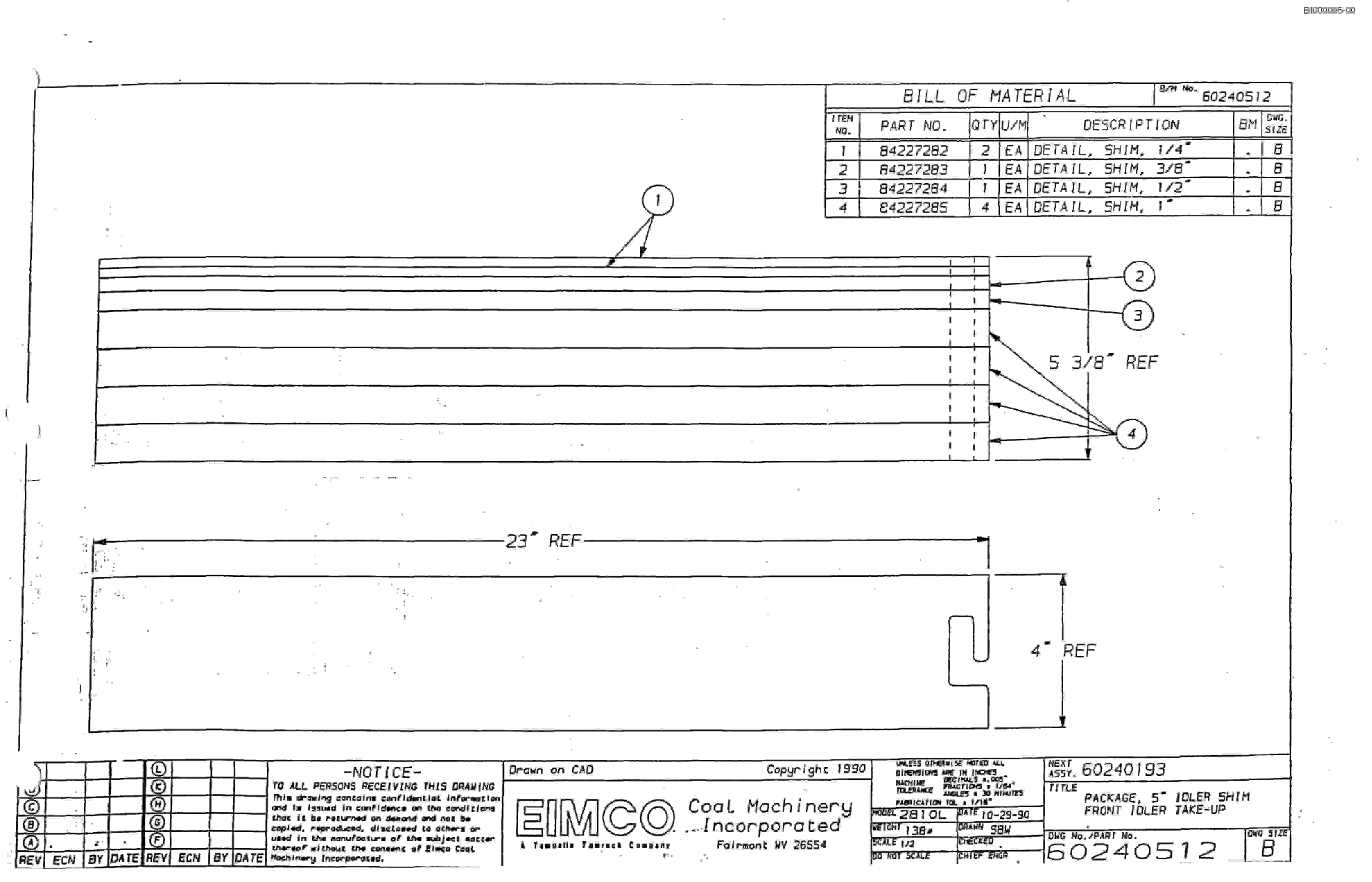 Bucyrus Dash Two Miner Parts Catalog BI000095-3