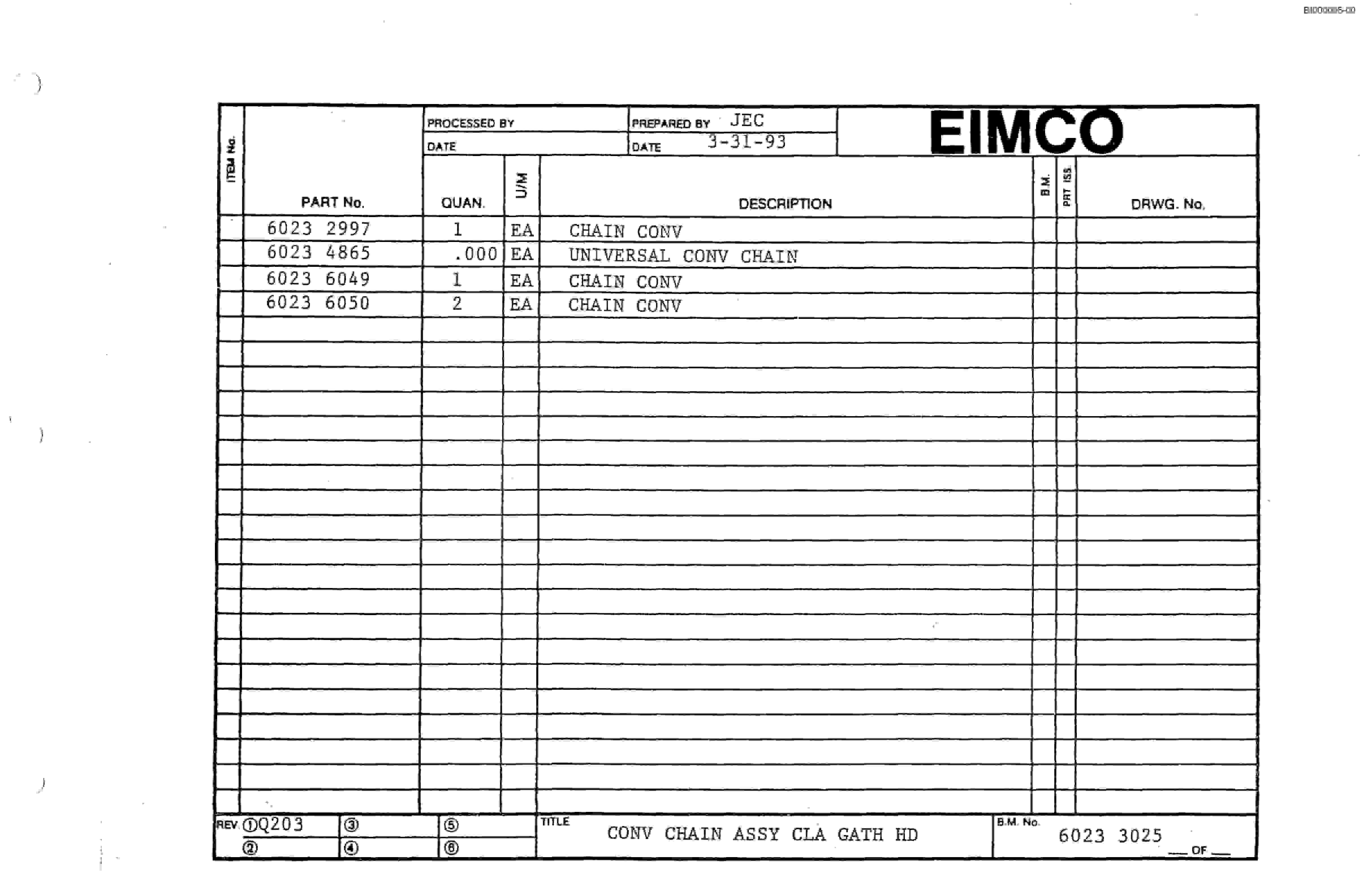 Bucyrus Dash Two Miner Parts Catalog BI000095-5