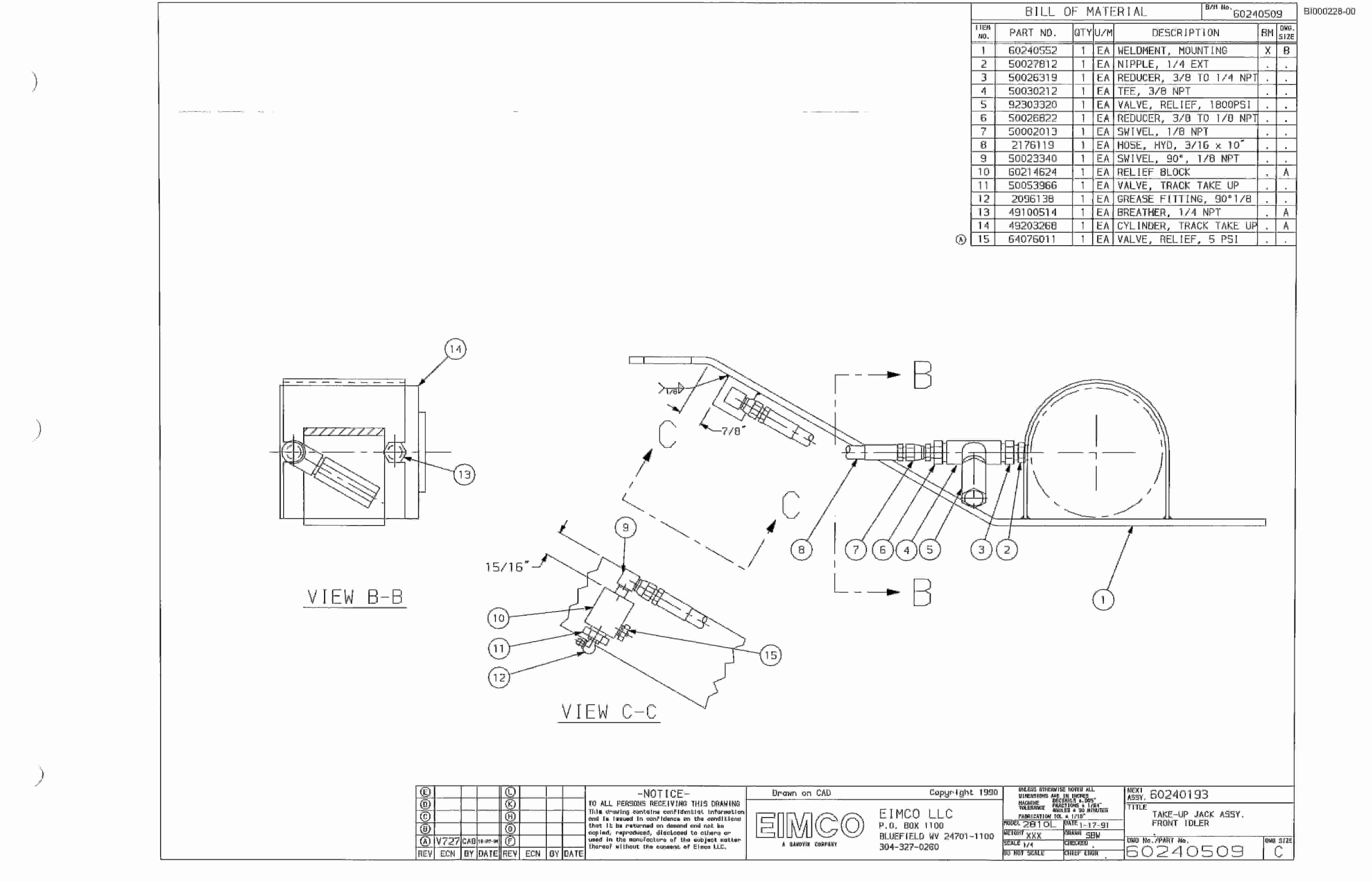 Bucyrus Dash Two Miner Parts Catalog BI000228-3