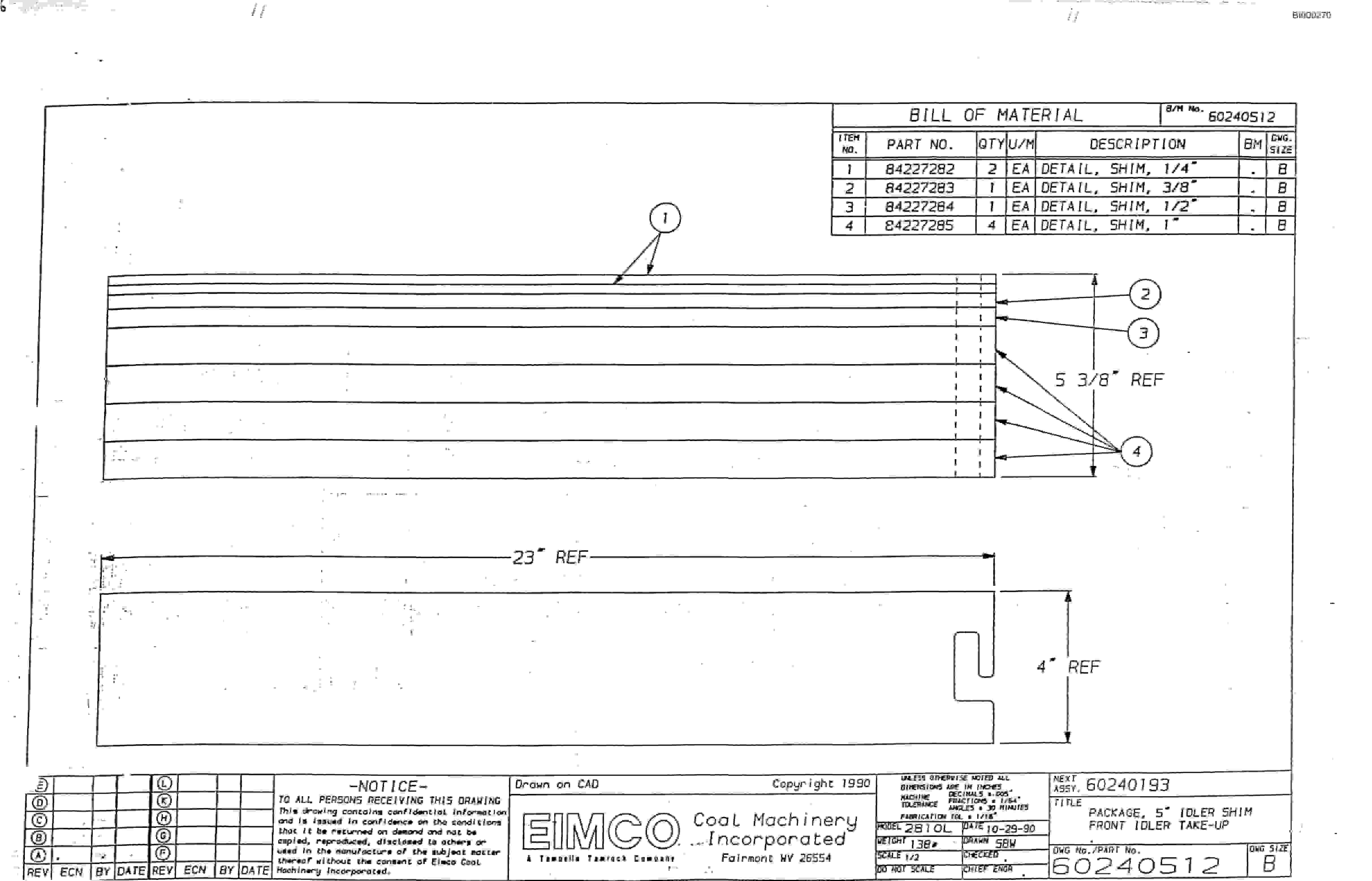 Bucyrus Dash Two Miner Parts Catalog BI000270-3