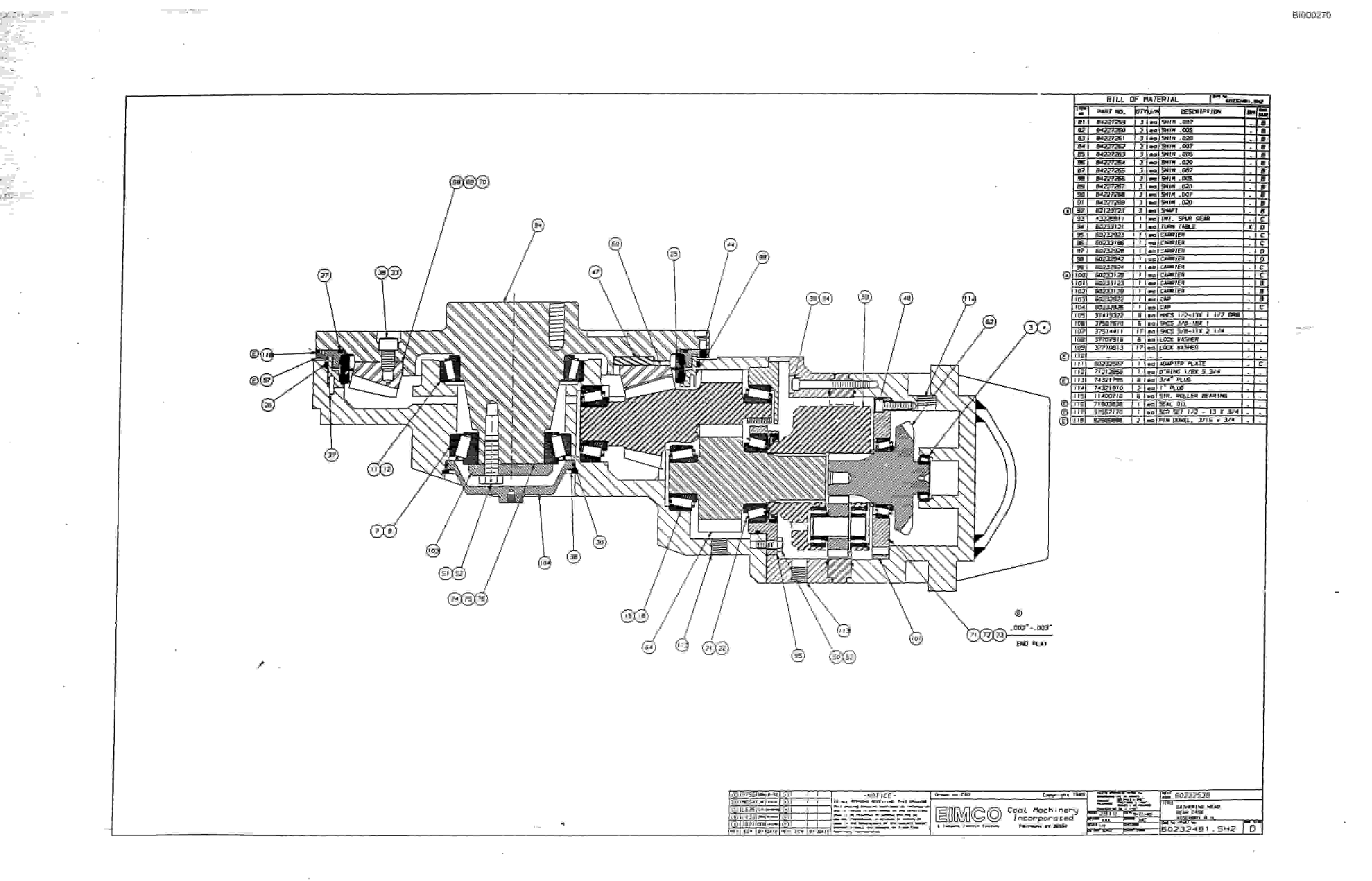 Bucyrus Dash Two Miner Parts Catalog BI000270-5