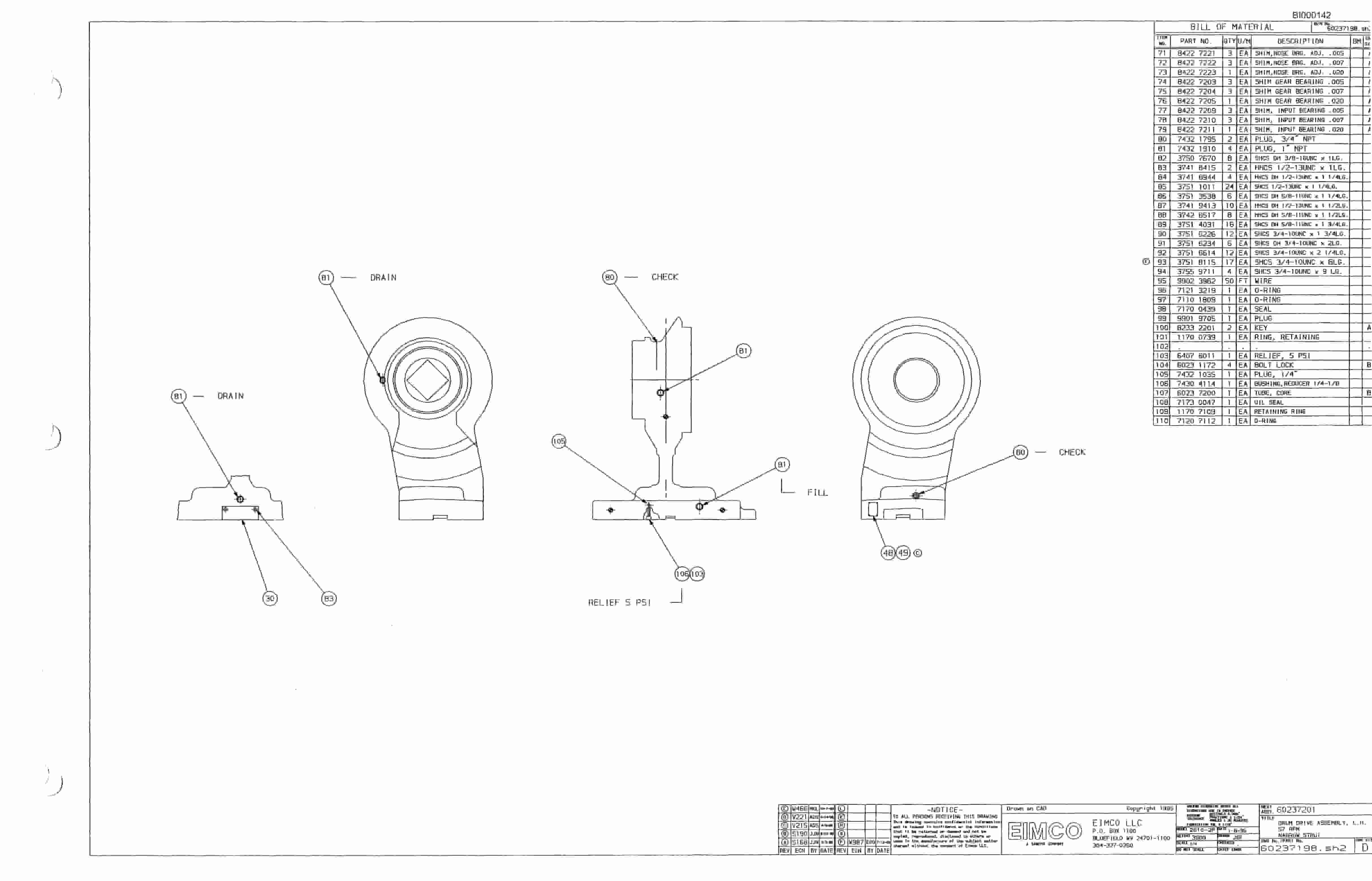 Bucyrus Dash Two-Pmodular Miner Parts Catalog BI000142-4