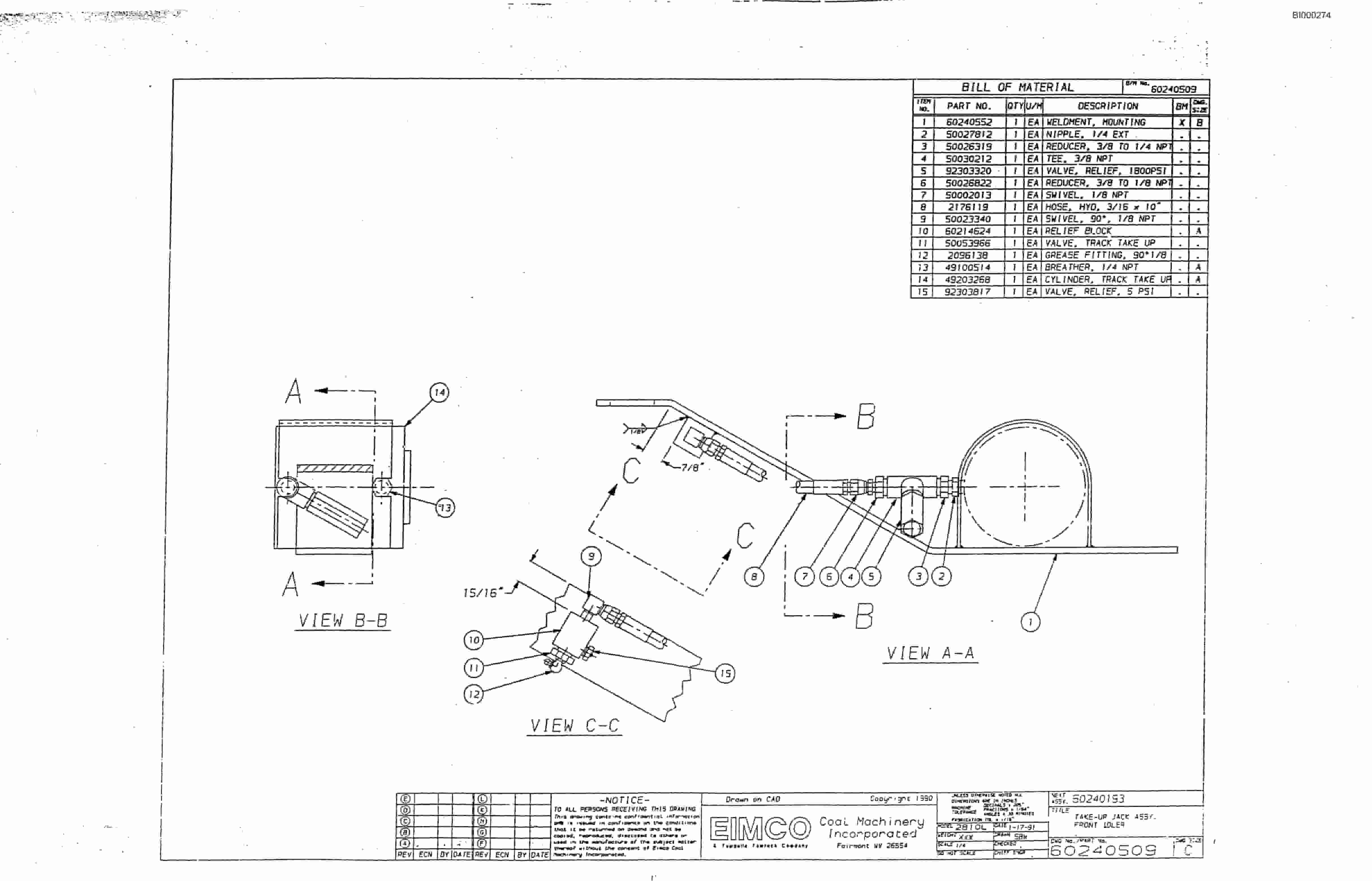 Bucyrus Dash Two R.H Scrubber Miner Parts Catalog BI000274-3