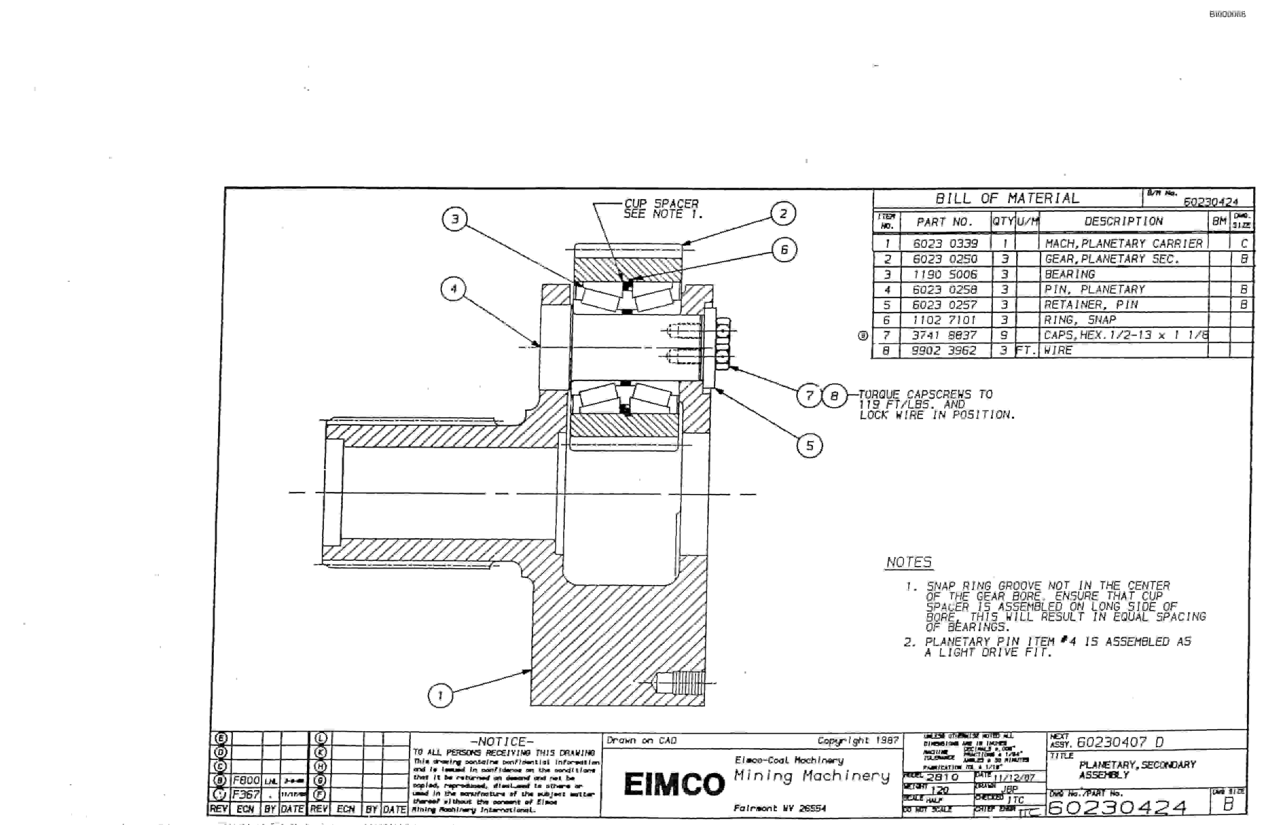 Bucyrus Dash Zero Drum Miner Parts Catalog BI000068-3