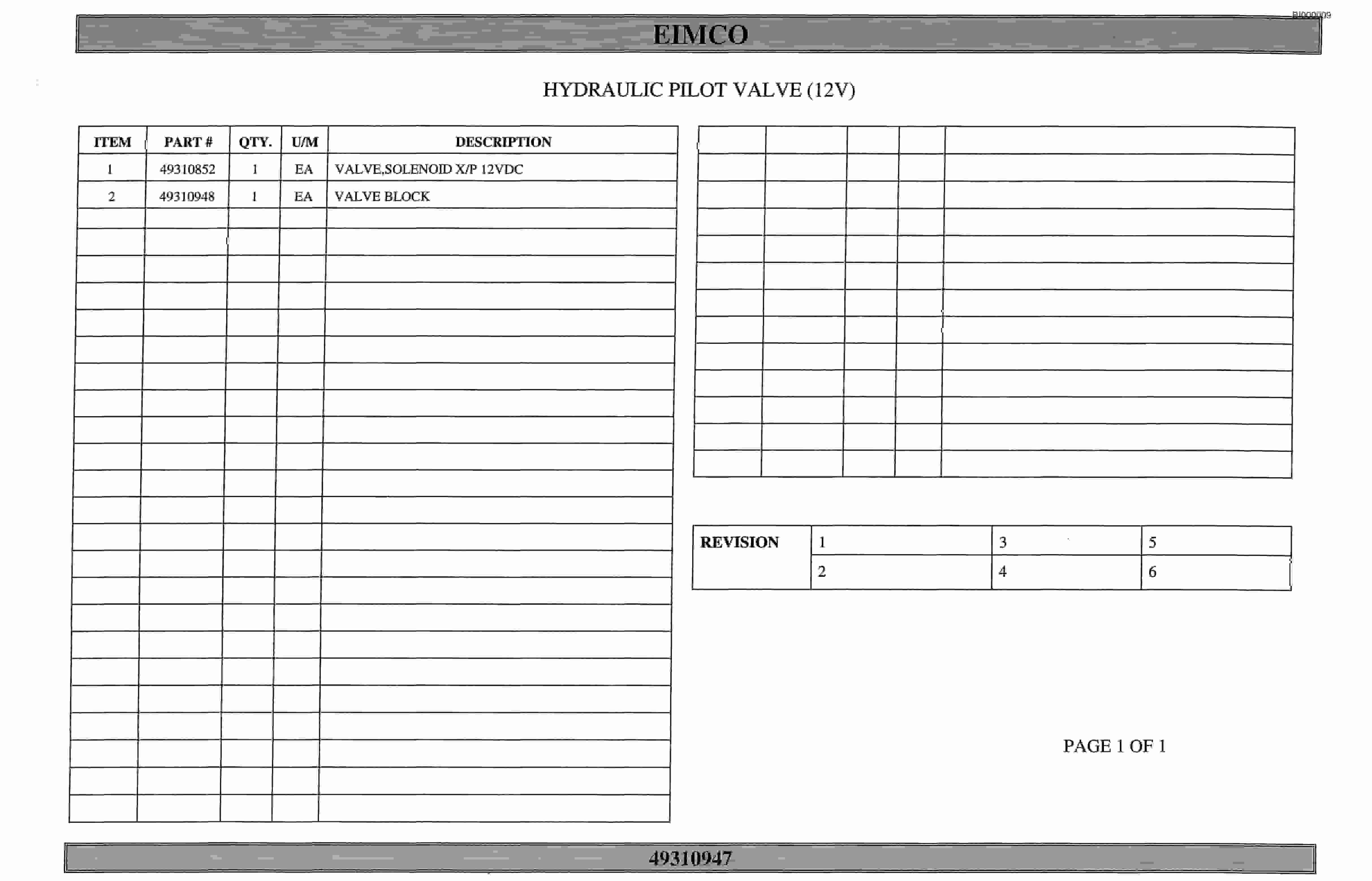 Bucyrus Dash Zero Miner Parts Catalog BI000009 70880216-2