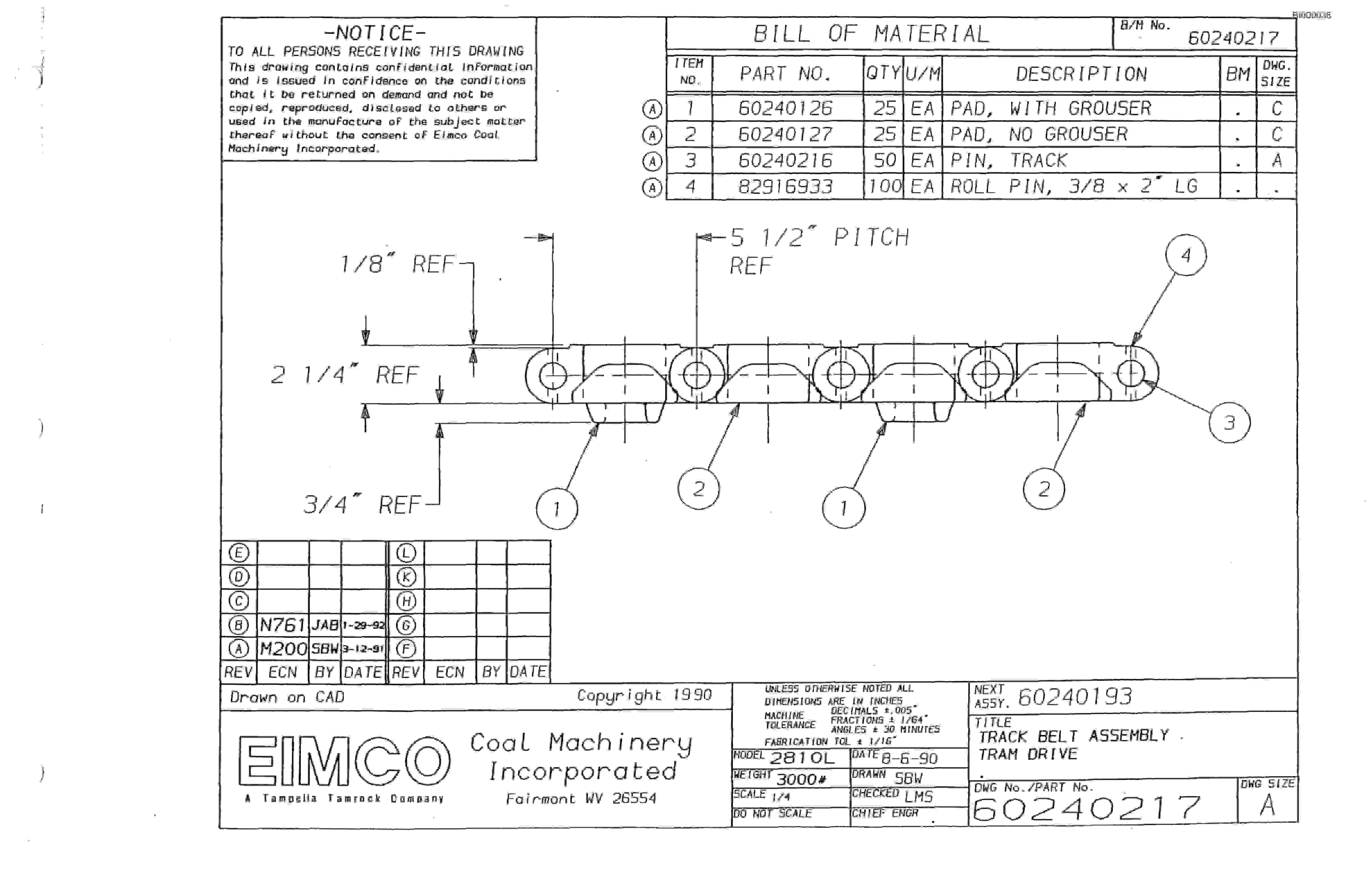 Bucyrus Dash Zero Miner Parts Catalog BI000036-3