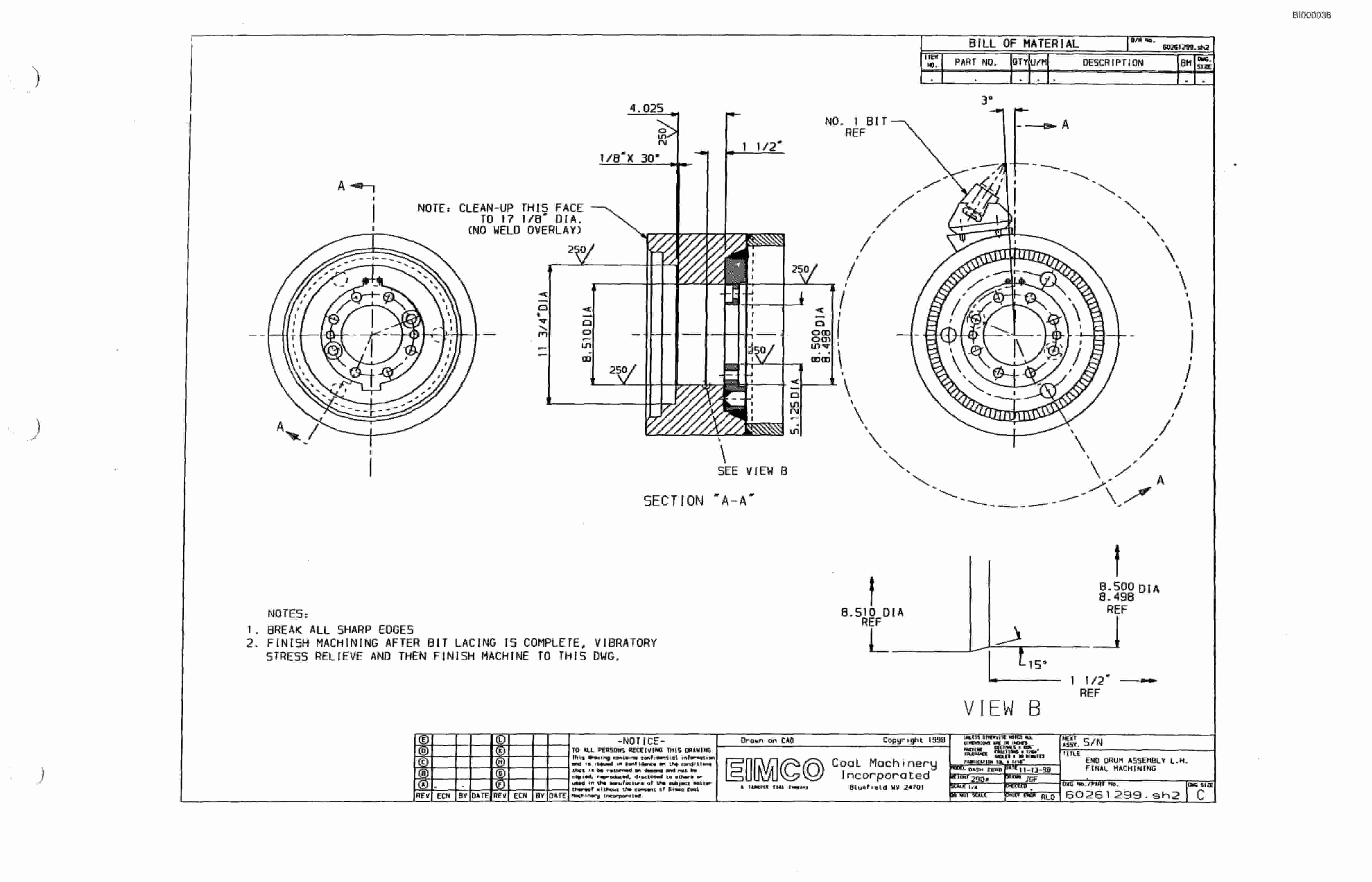 Bucyrus Dash Zero Miner Parts Catalog BI000036-4