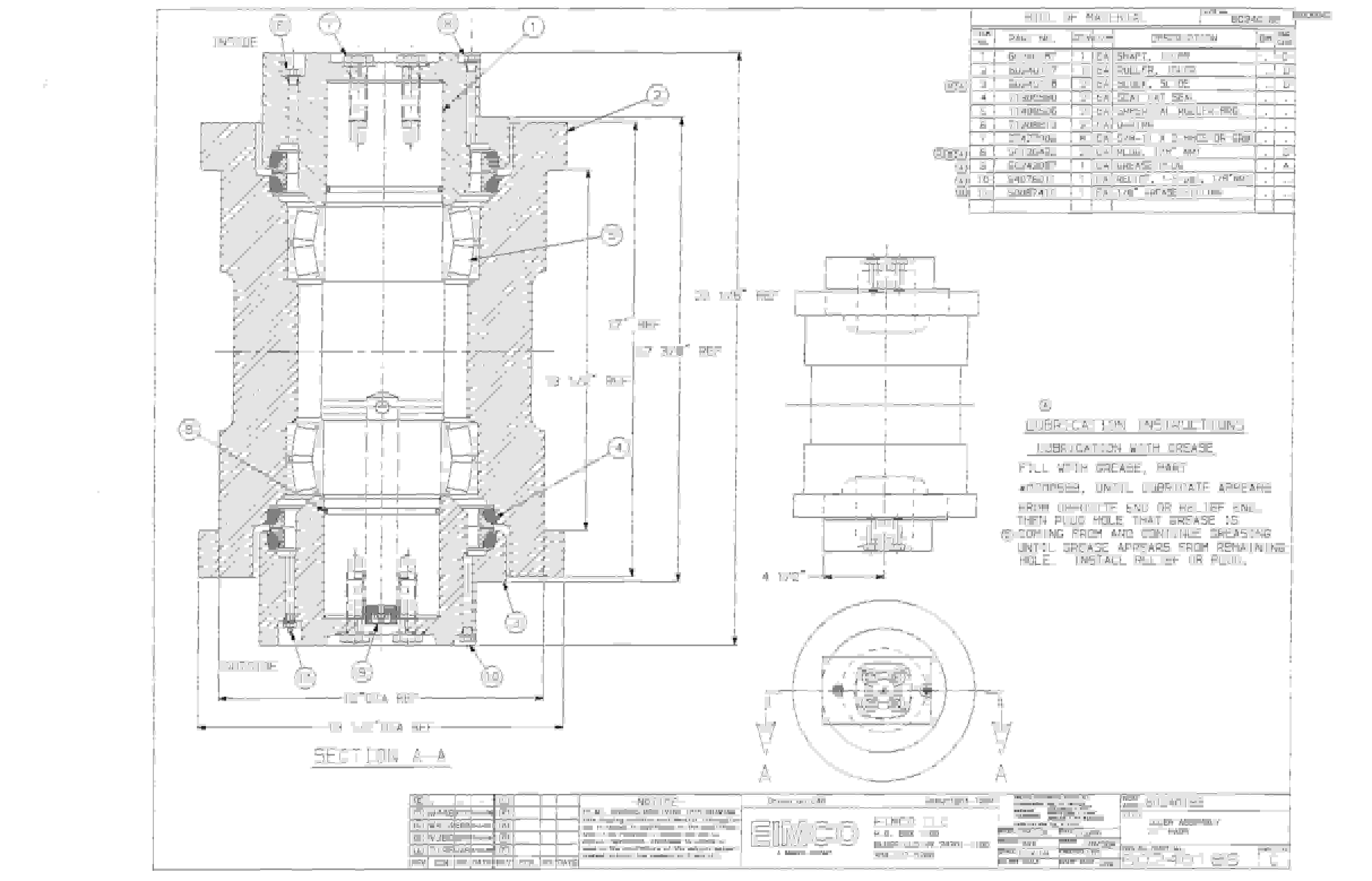 Bucyrus Dash Zero Miner Parts Catalog BI000042-3