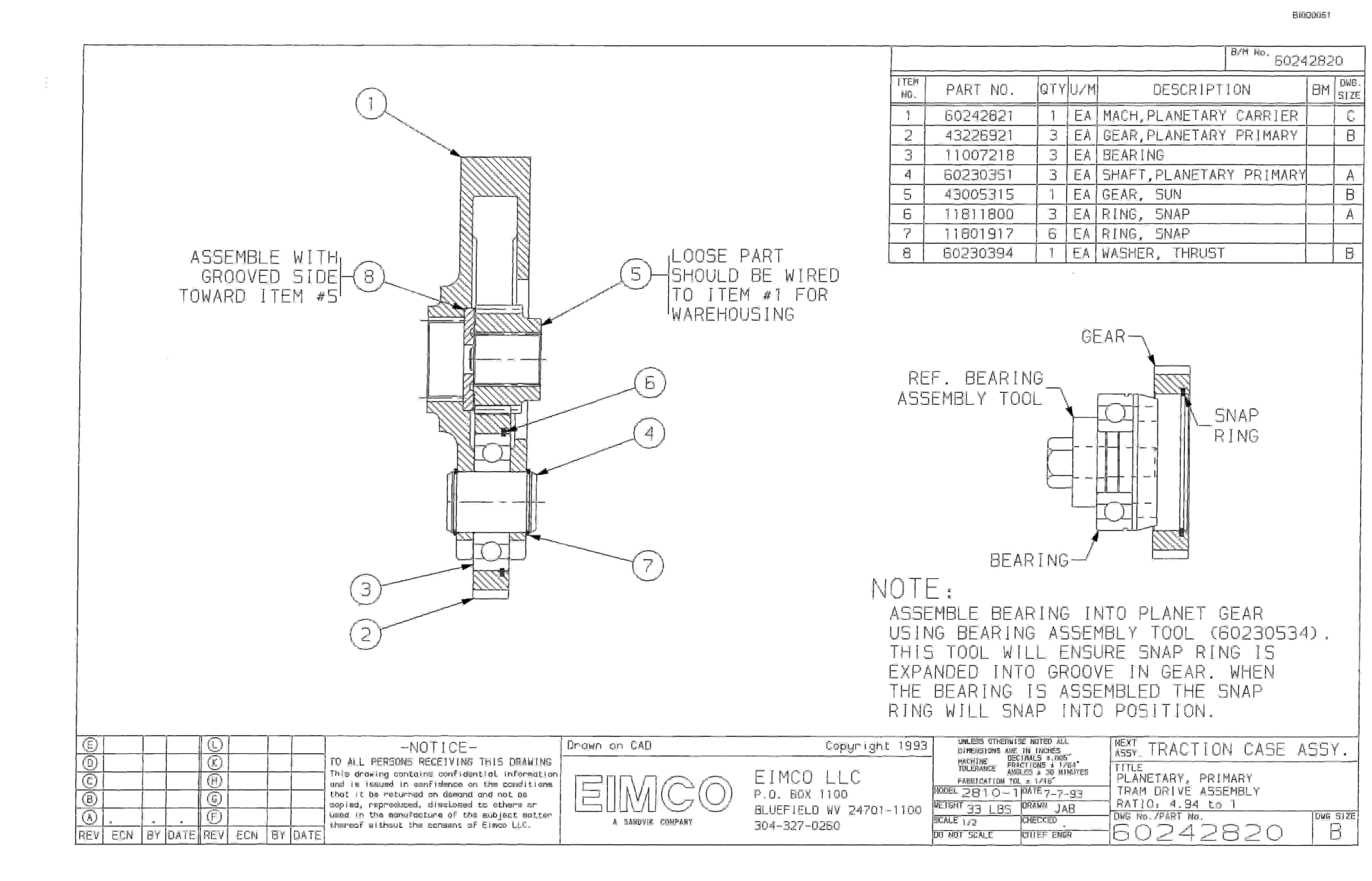 Bucyrus Dash Zero Miner Parts Catalog BI000051-3