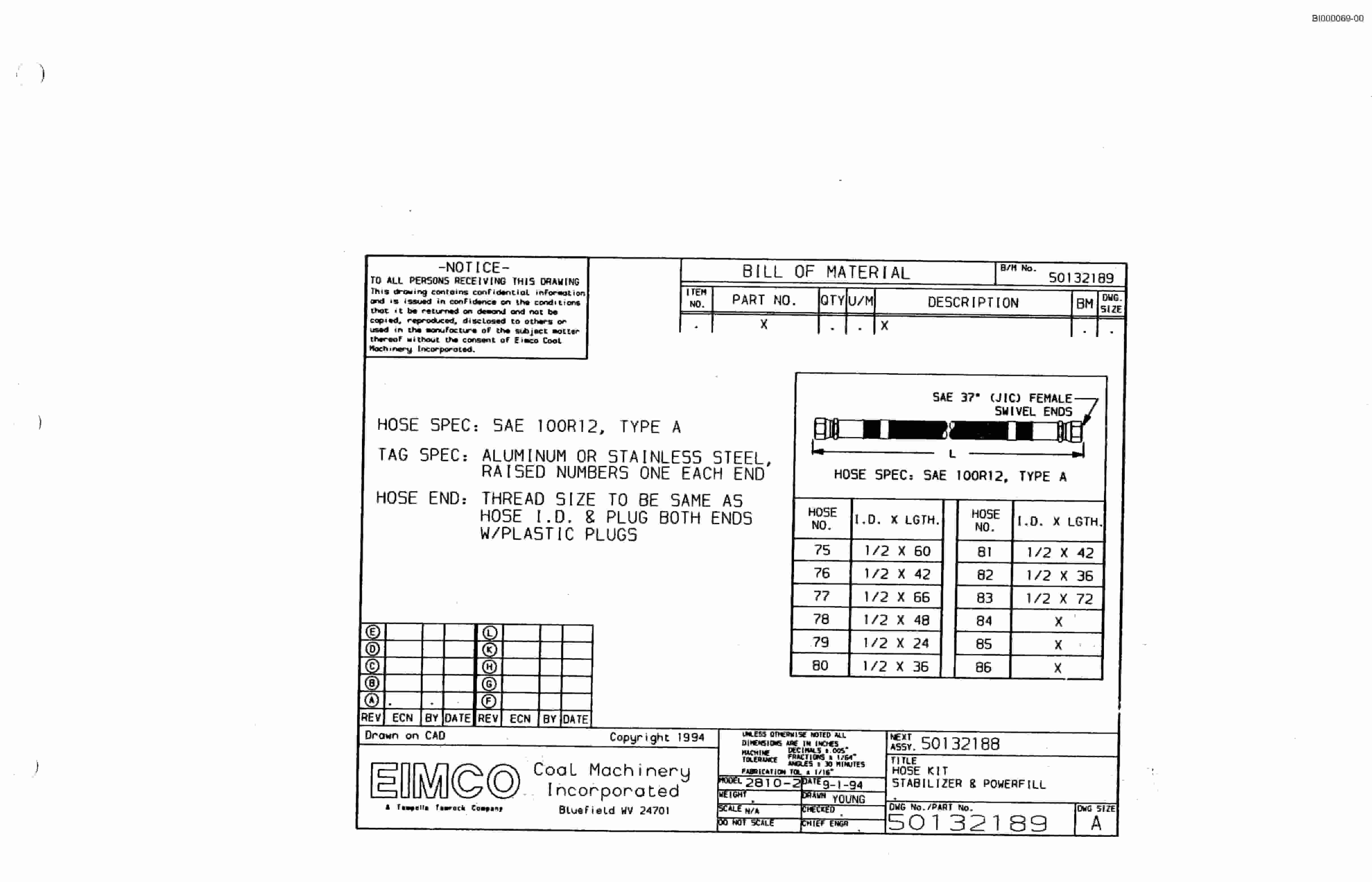 Bucyrus Dash Zero Miner Parts Catalog BI000069-2