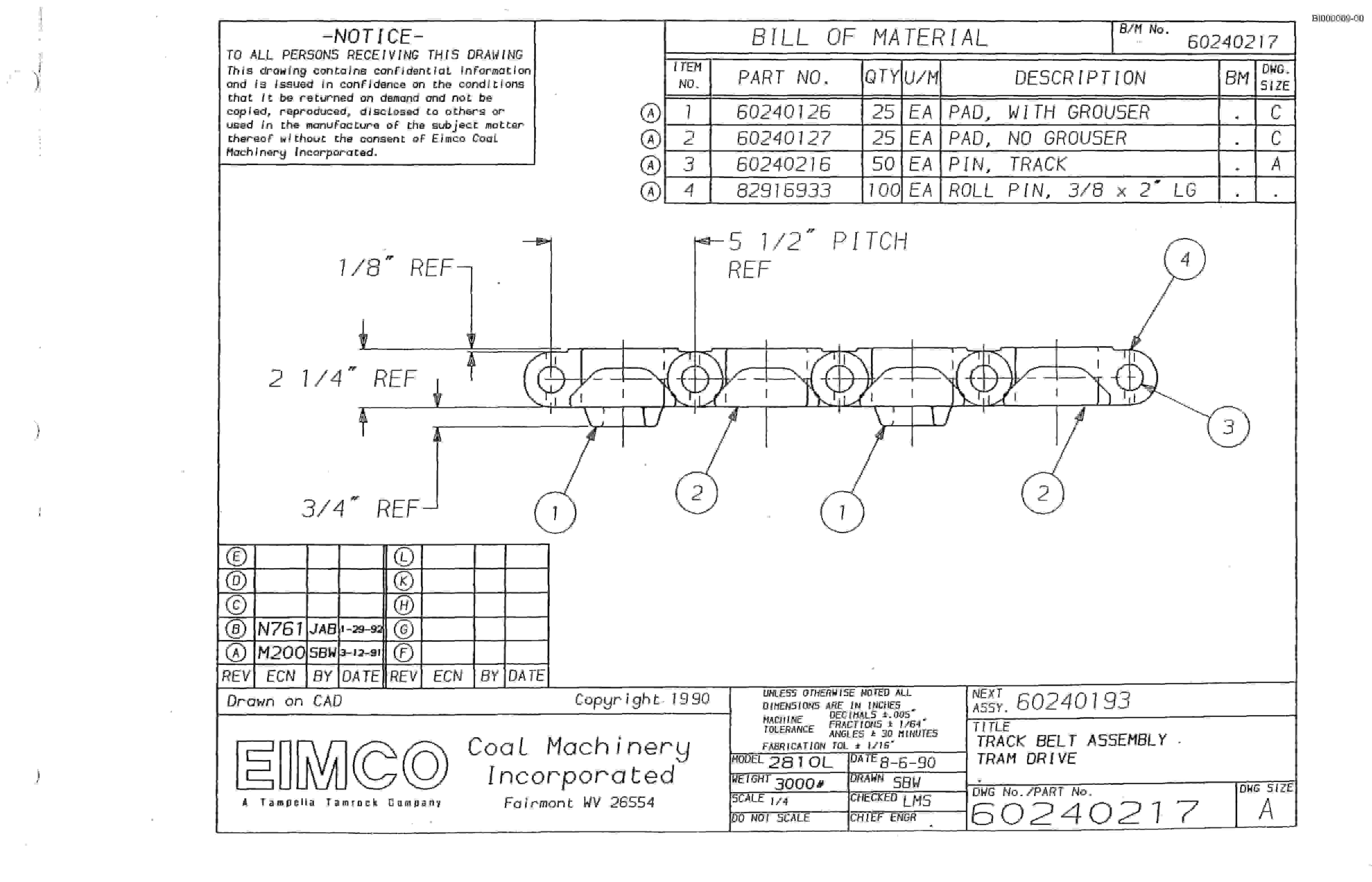 Bucyrus Dash Zero Miner Parts Catalog BI000069-3