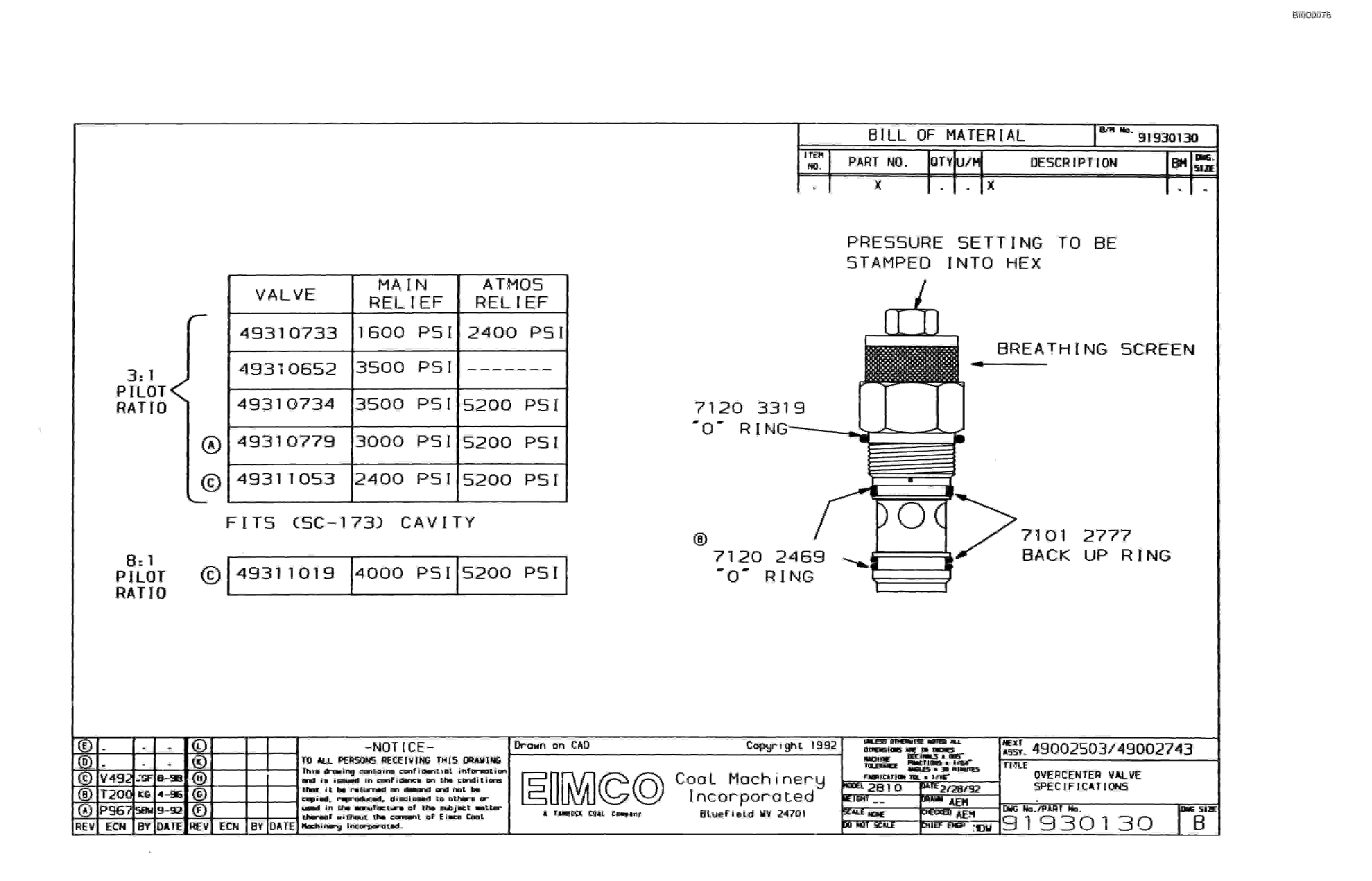 Bucyrus Dash Zero Miner Parts Catalog BI000075-2