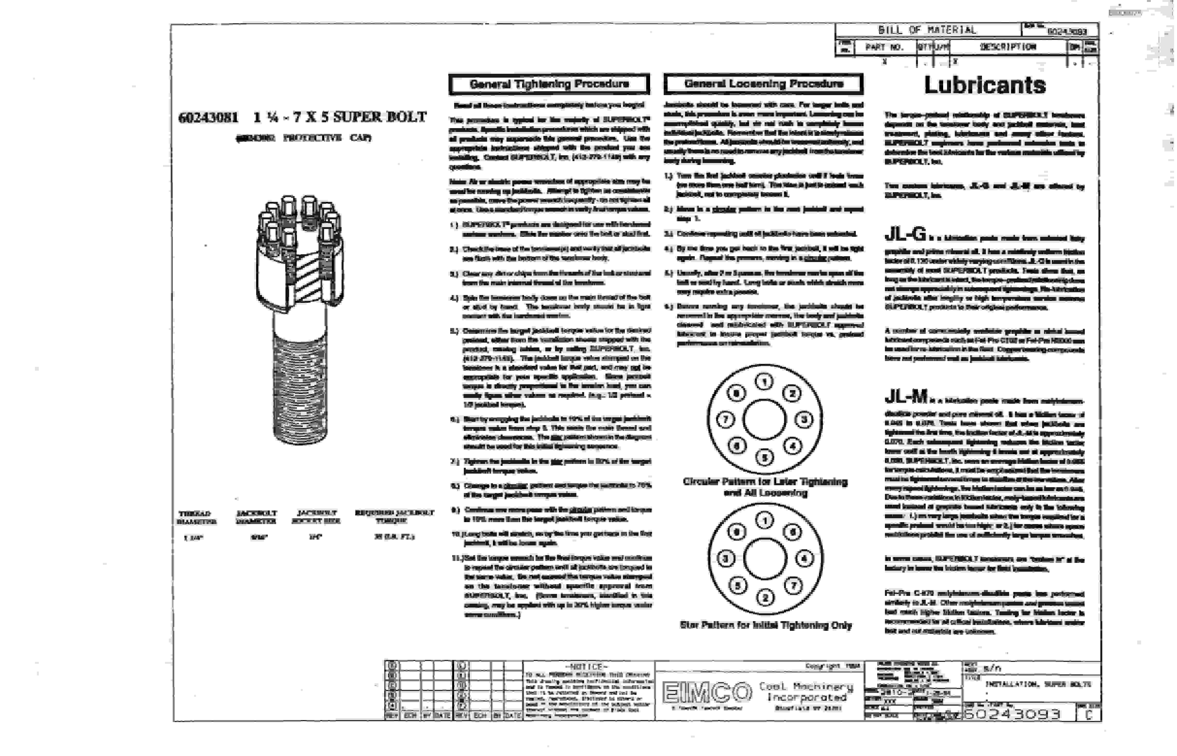 Bucyrus Dash Zero Miner Parts Catalog BI000075-3