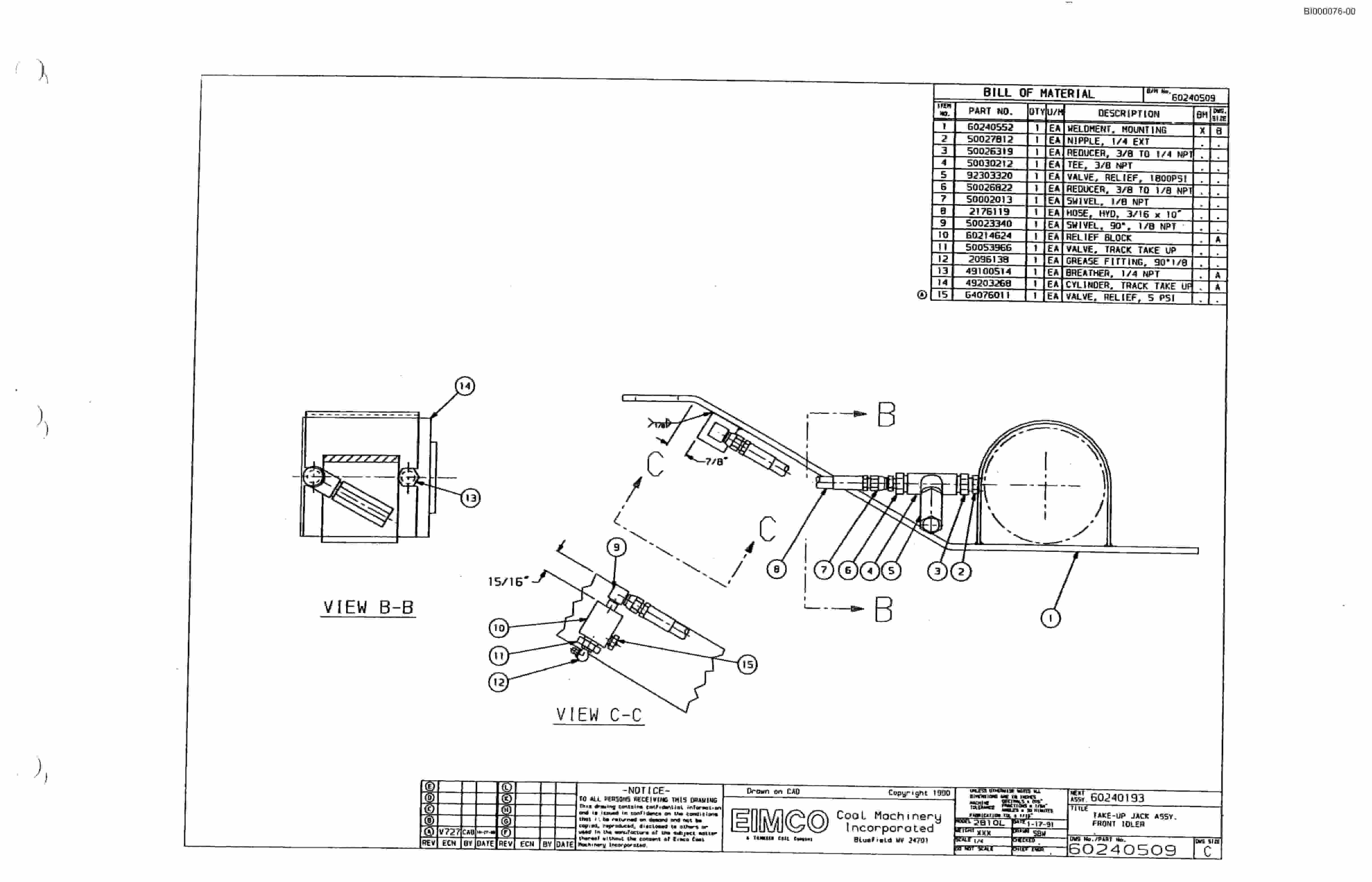 Bucyrus Dash Zero Miner Parts Catalog BI000076-3