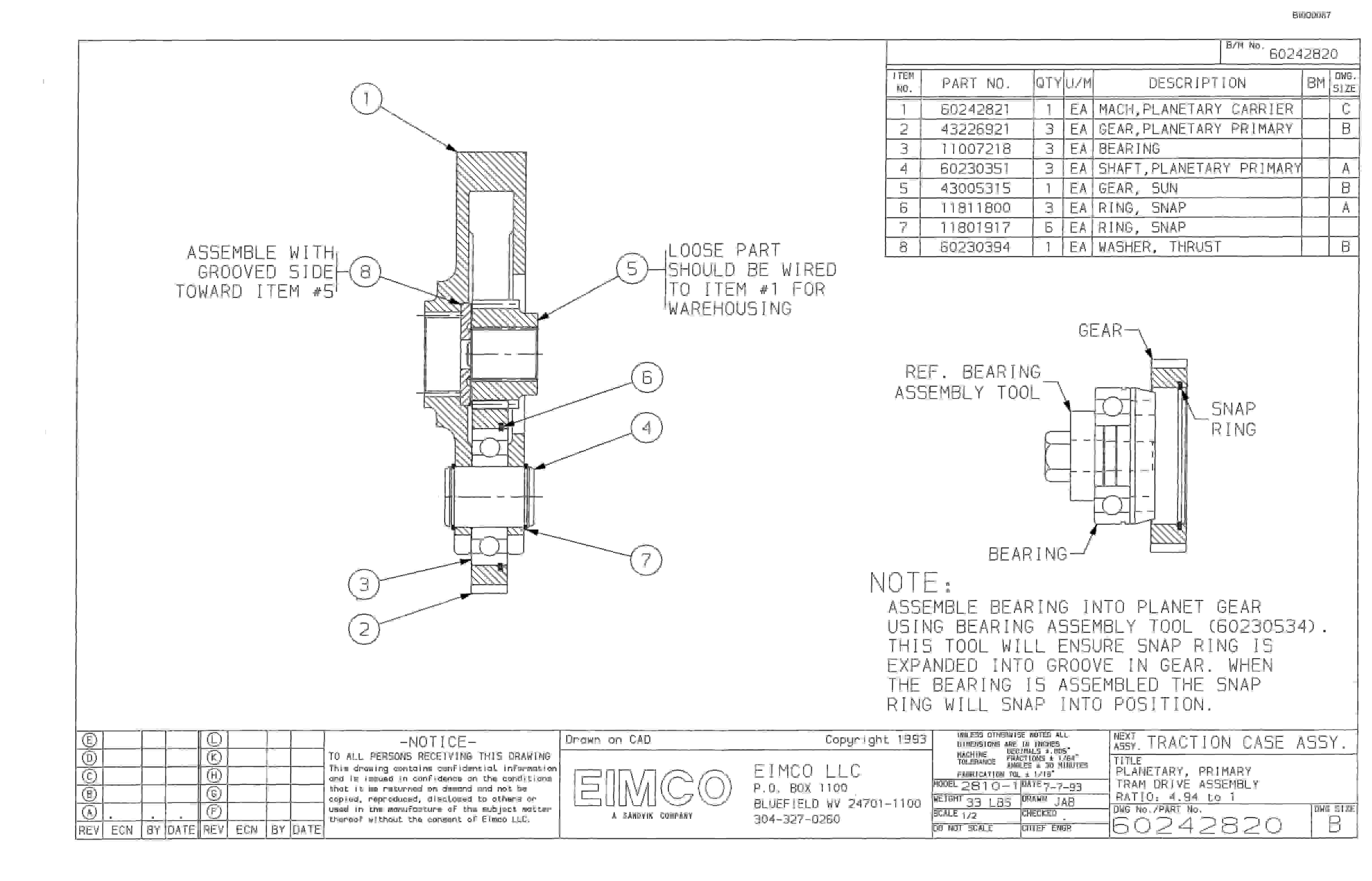 Bucyrus Dash Zero Miner Parts Catalog BI000087-3