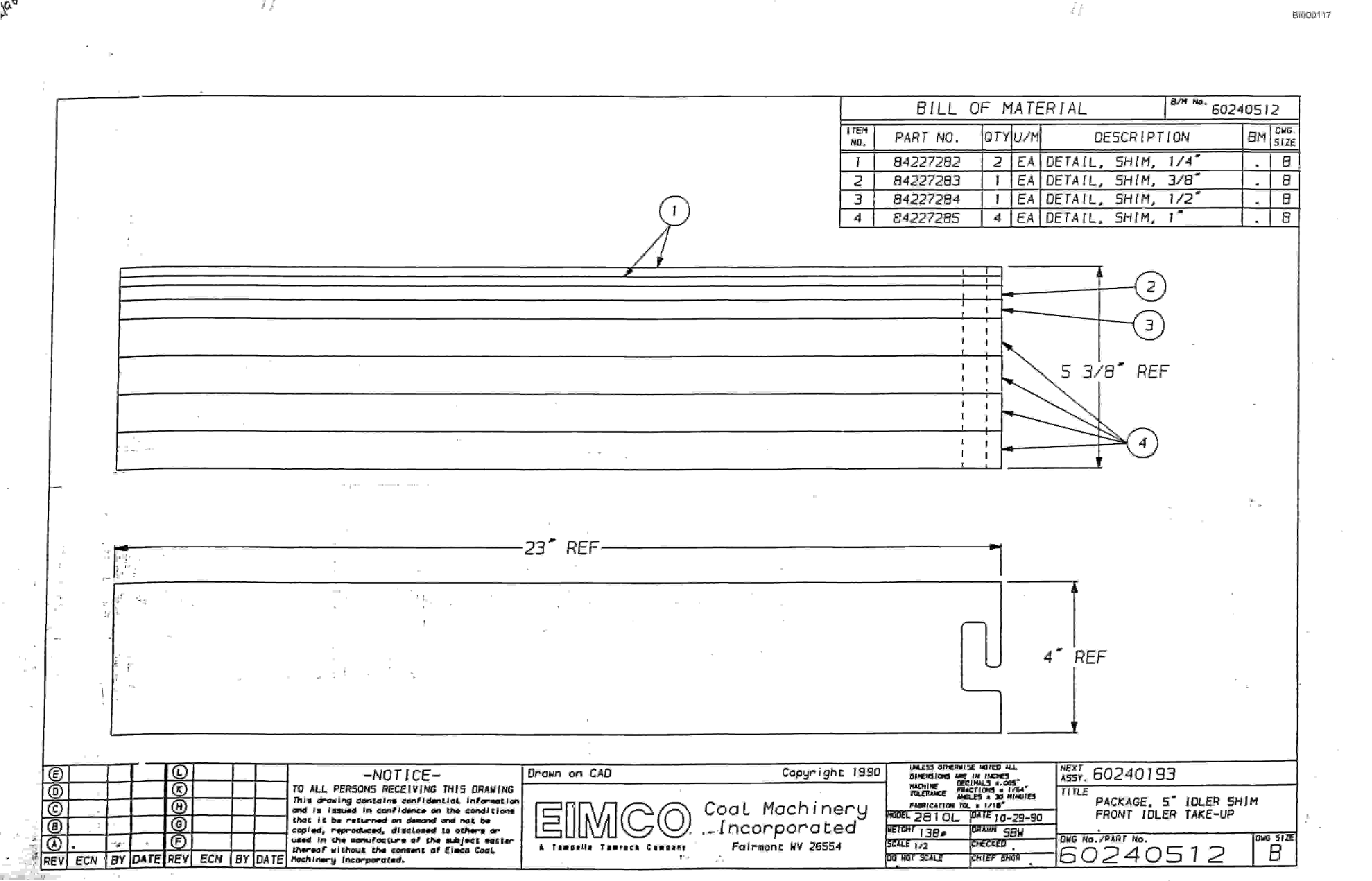 Bucyrus Dash Zero Miner Parts Catalog BI000117-3