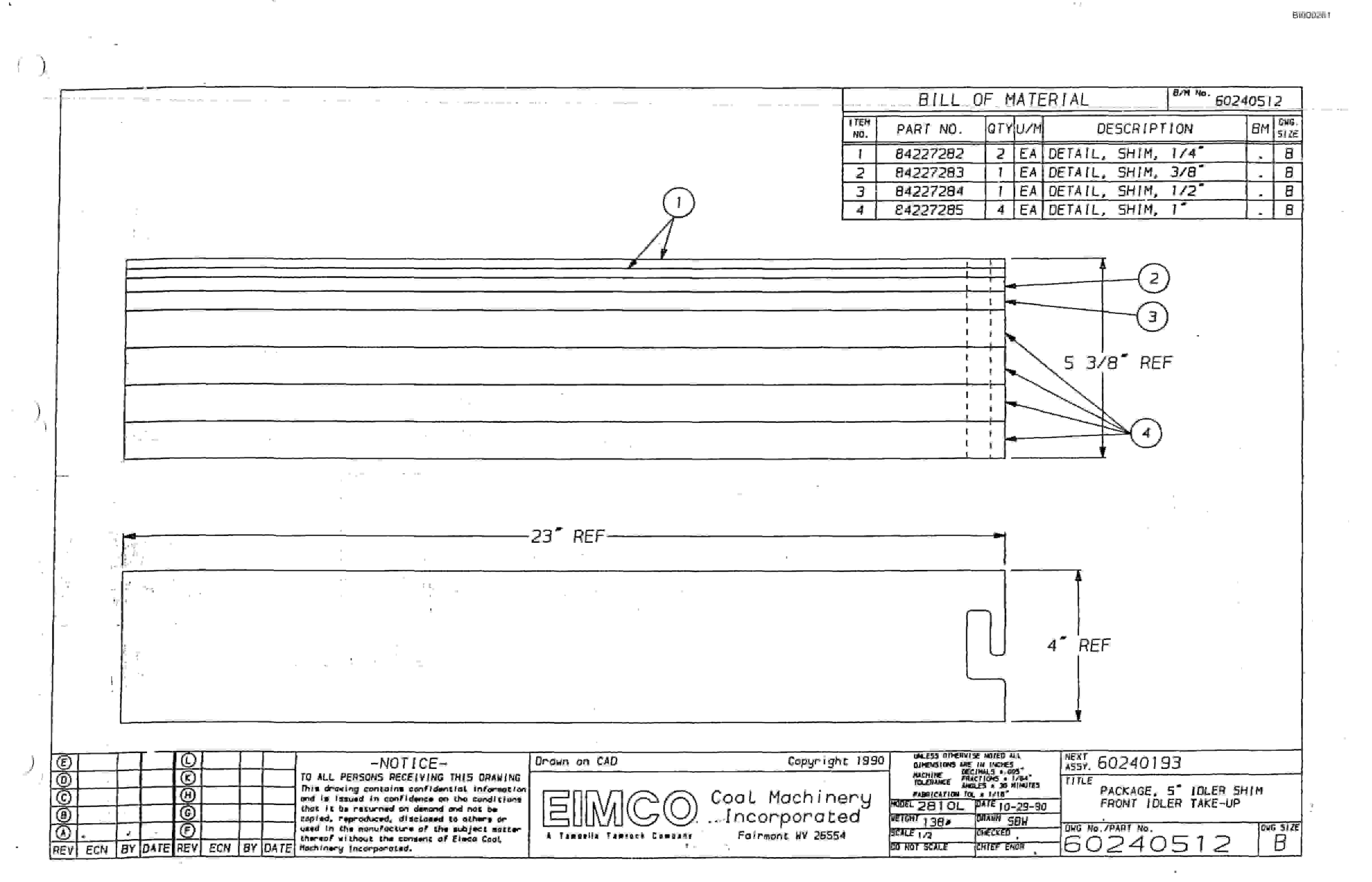 Bucyrus Dash Zero Miner Parts Catalog BI000261-3