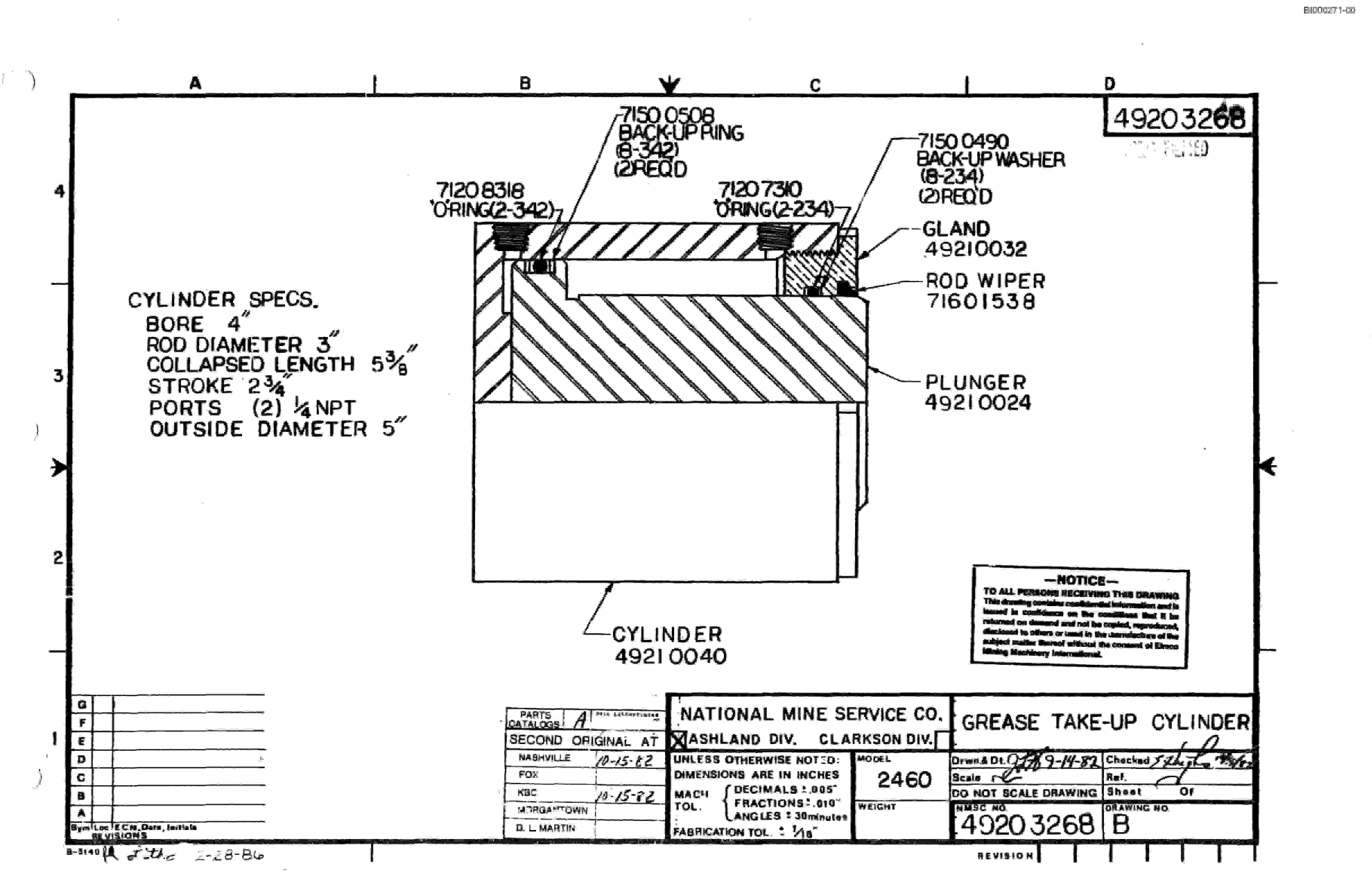 Bucyrus Dash Zero Miner Parts Catalog BI000271-3