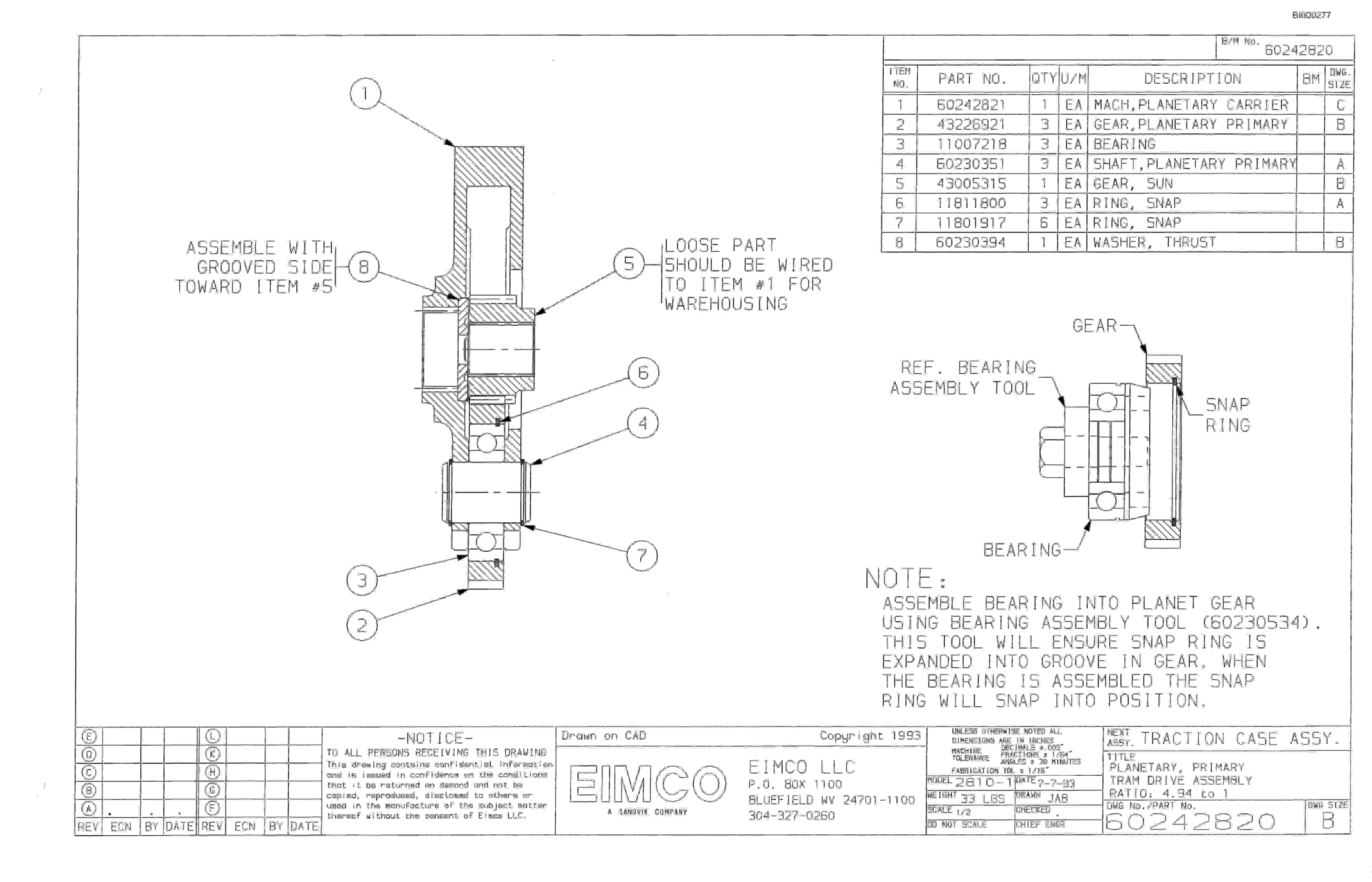 Bucyrus Dash Zero Miner Parts Catalog BI000277-3