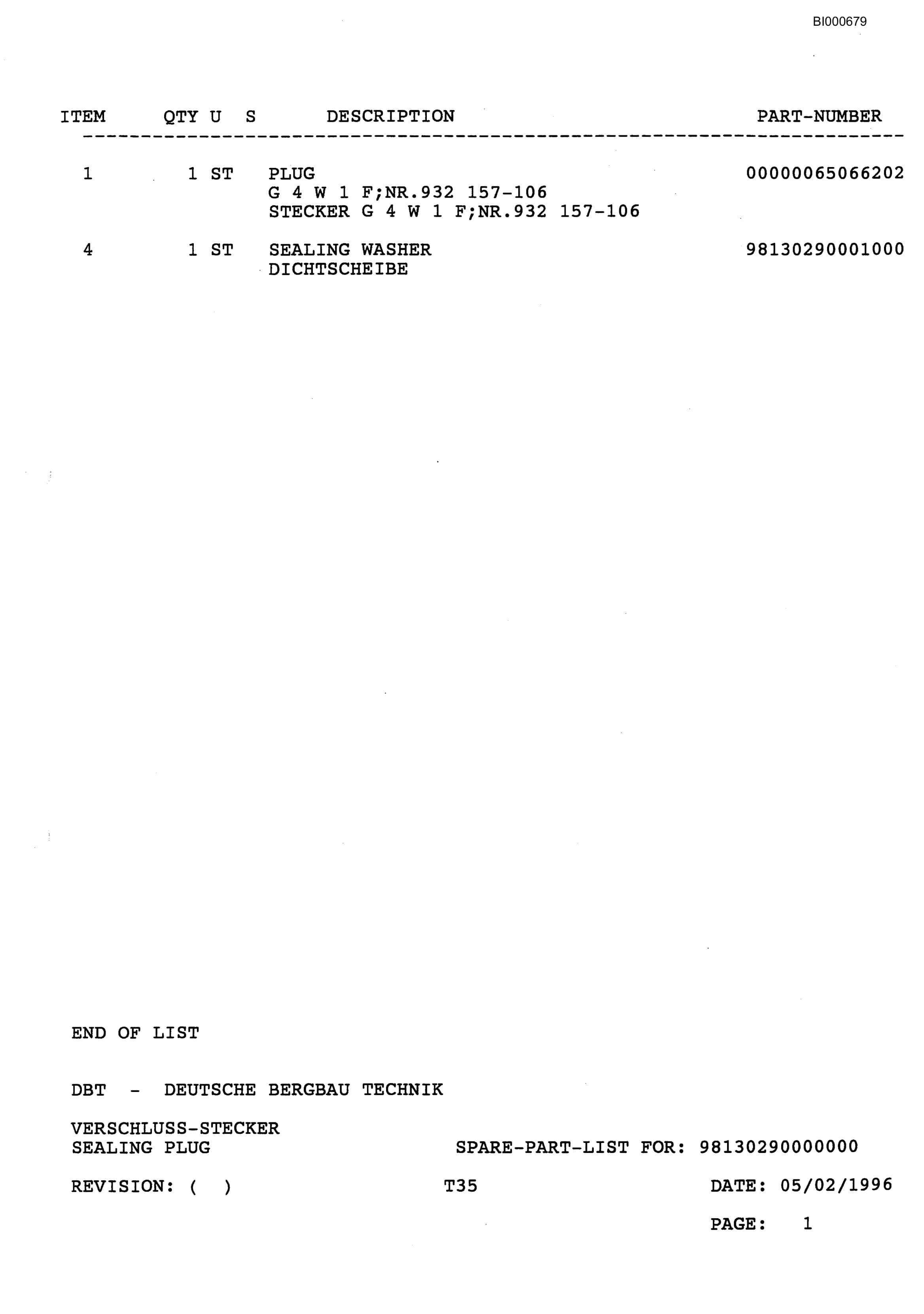 Bucyrus DBT - Shield MC Elroy Parts Catalog BI000679-3