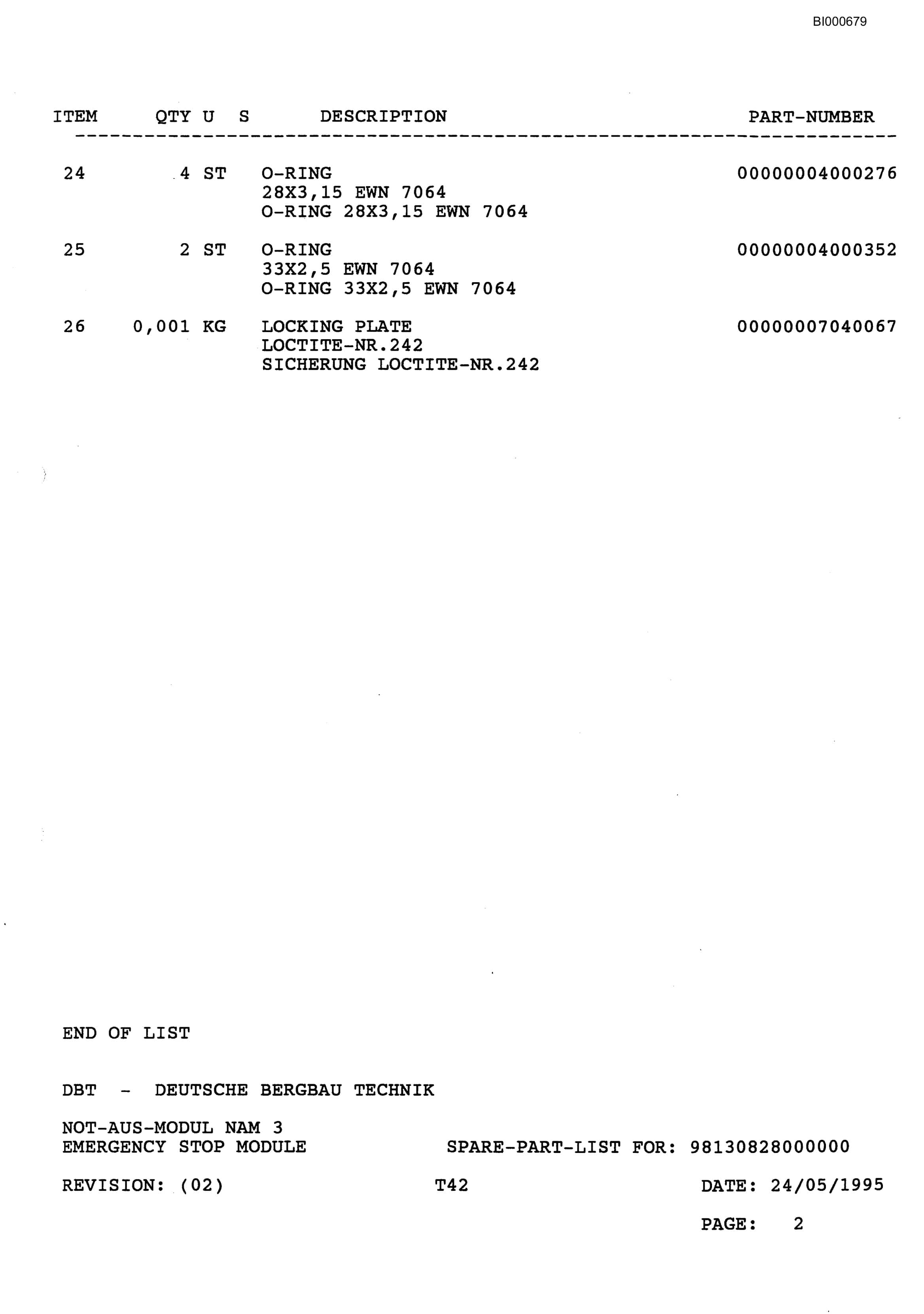 Bucyrus DBT - Shield MC Elroy Parts Catalog BI000679-4