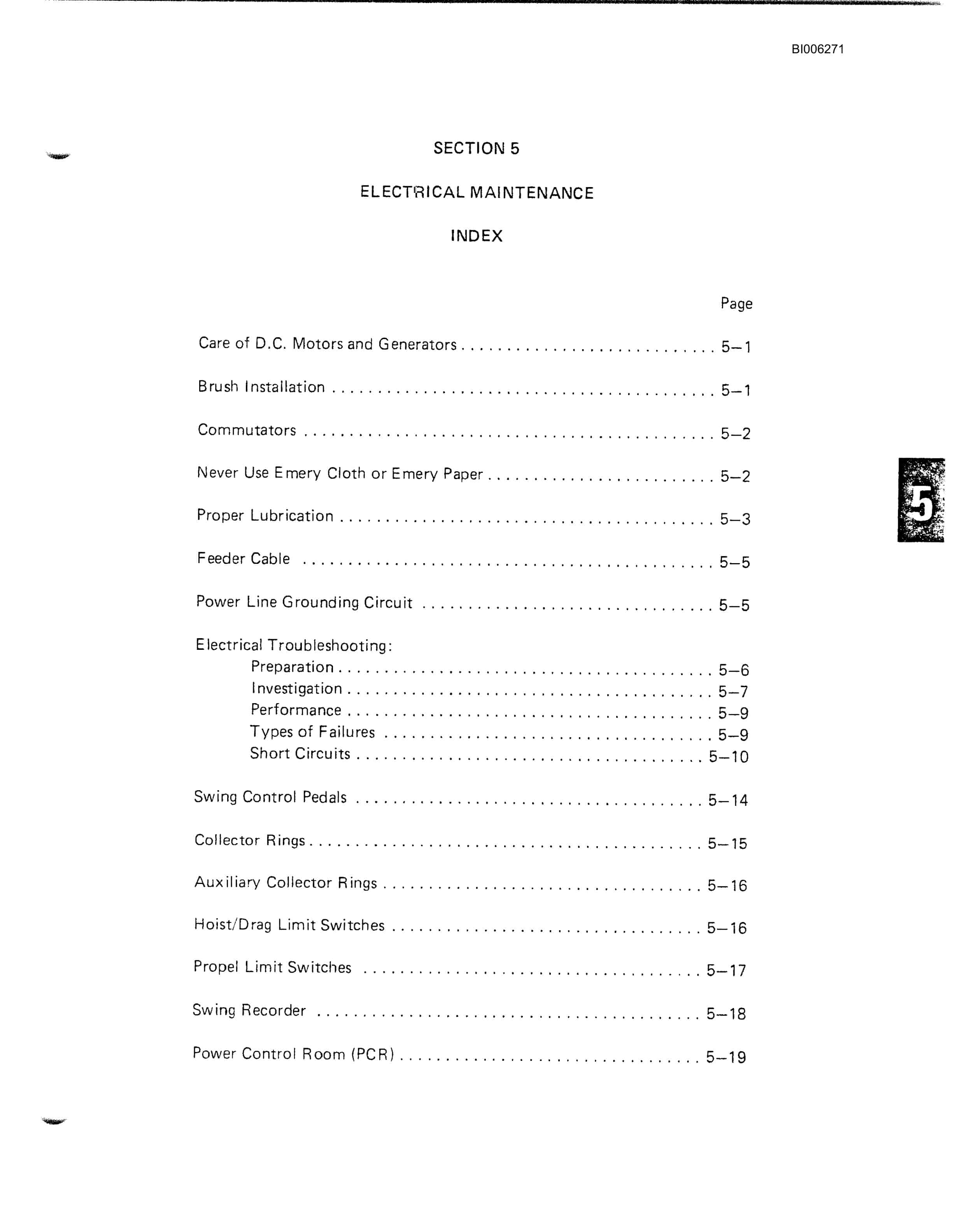 Bucyrus Dresser 8050 Dragline Technical Manual BI006271-2