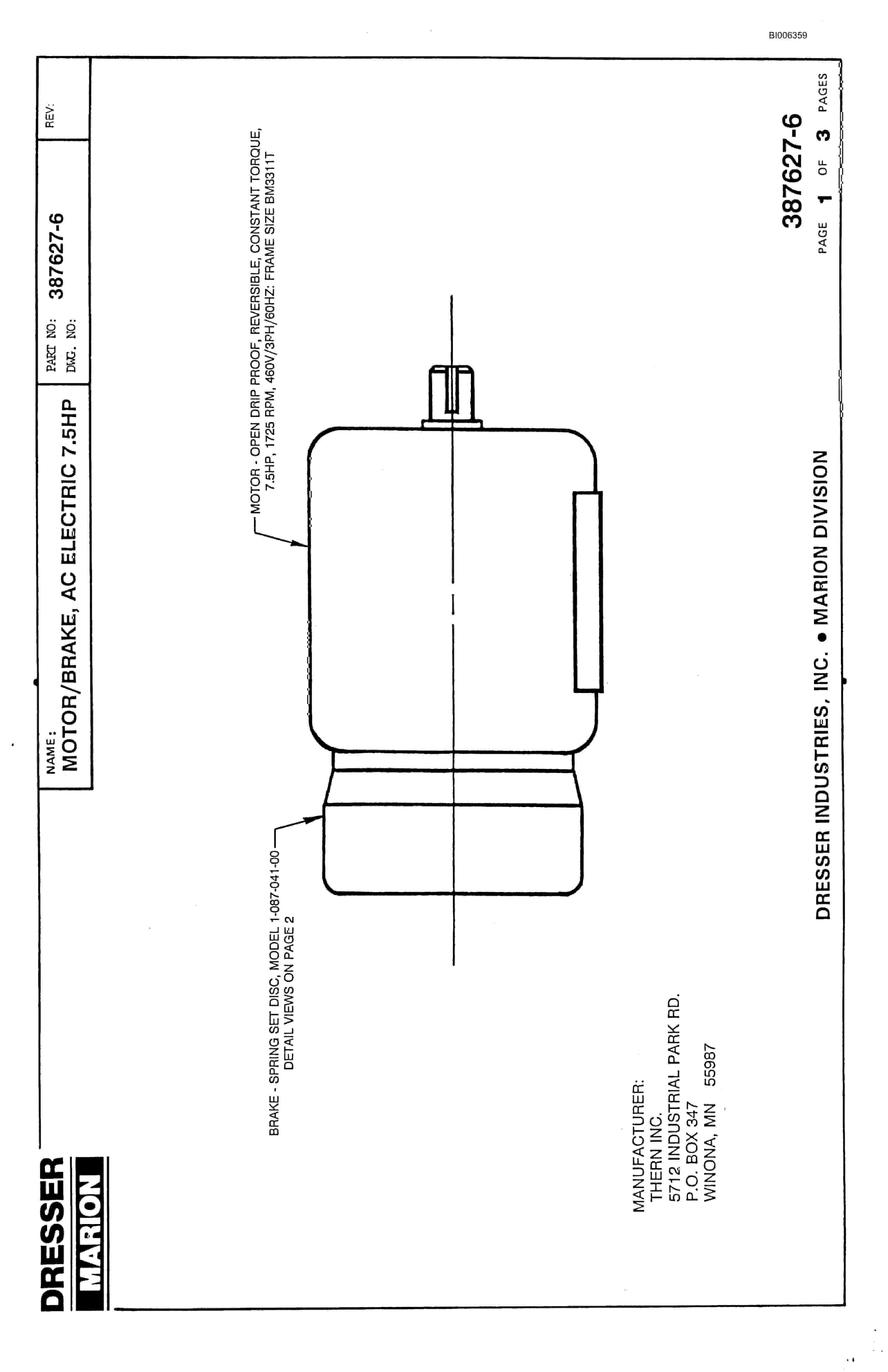 Bucyrus Dresser 8750 Dragline Parts Catalog BI006359-2