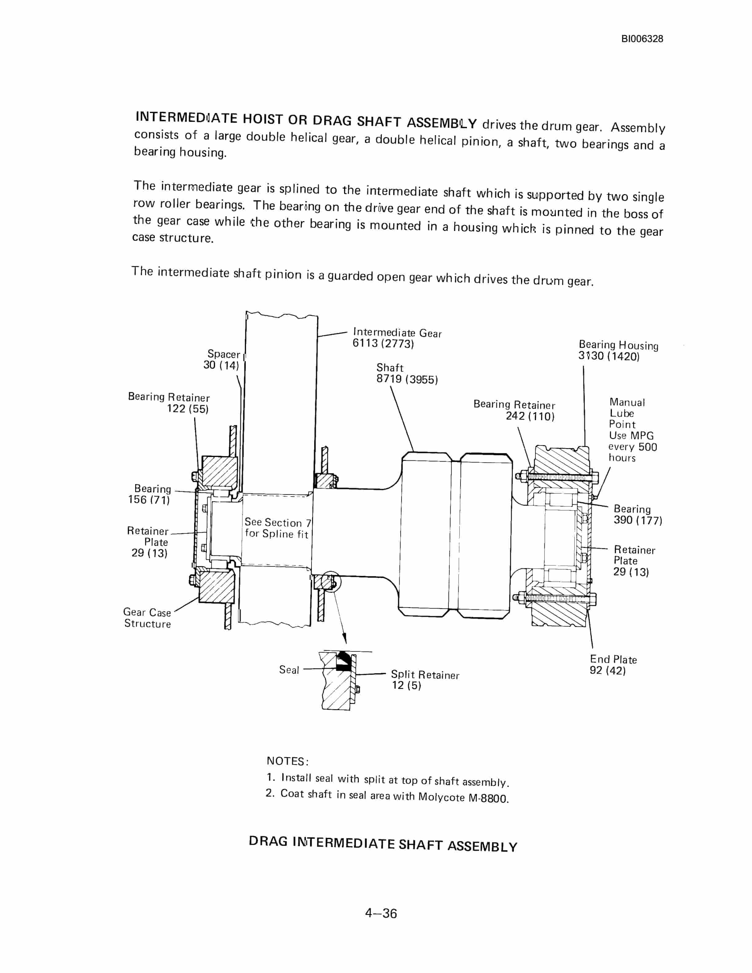 Bucyrus Dresser 8750 Dragline Technical Manual BI006328-3