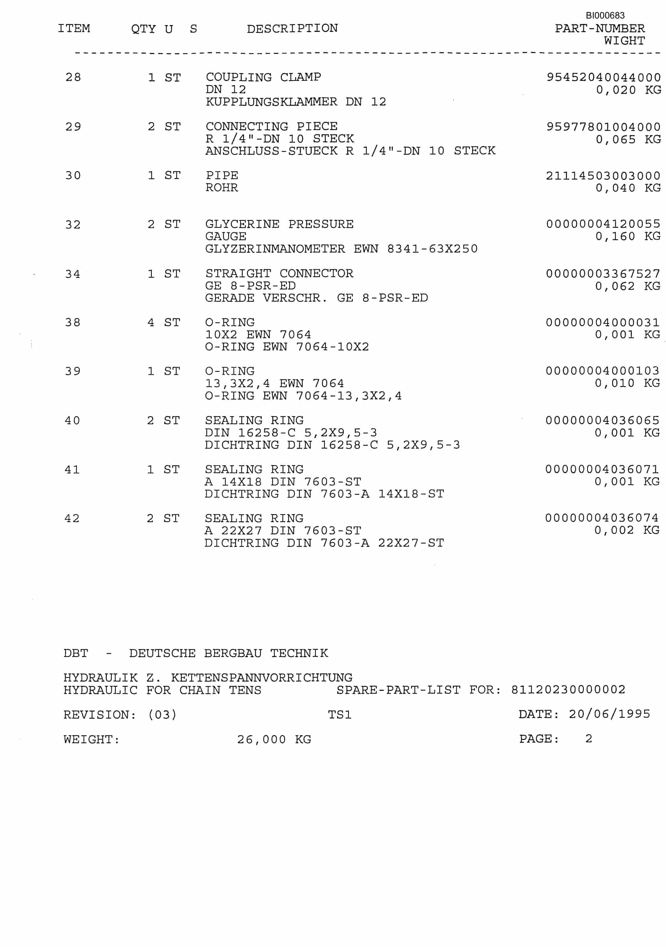 Bucyrus Drummond B5 Face Conveyor Parts Catalog BI000683-3