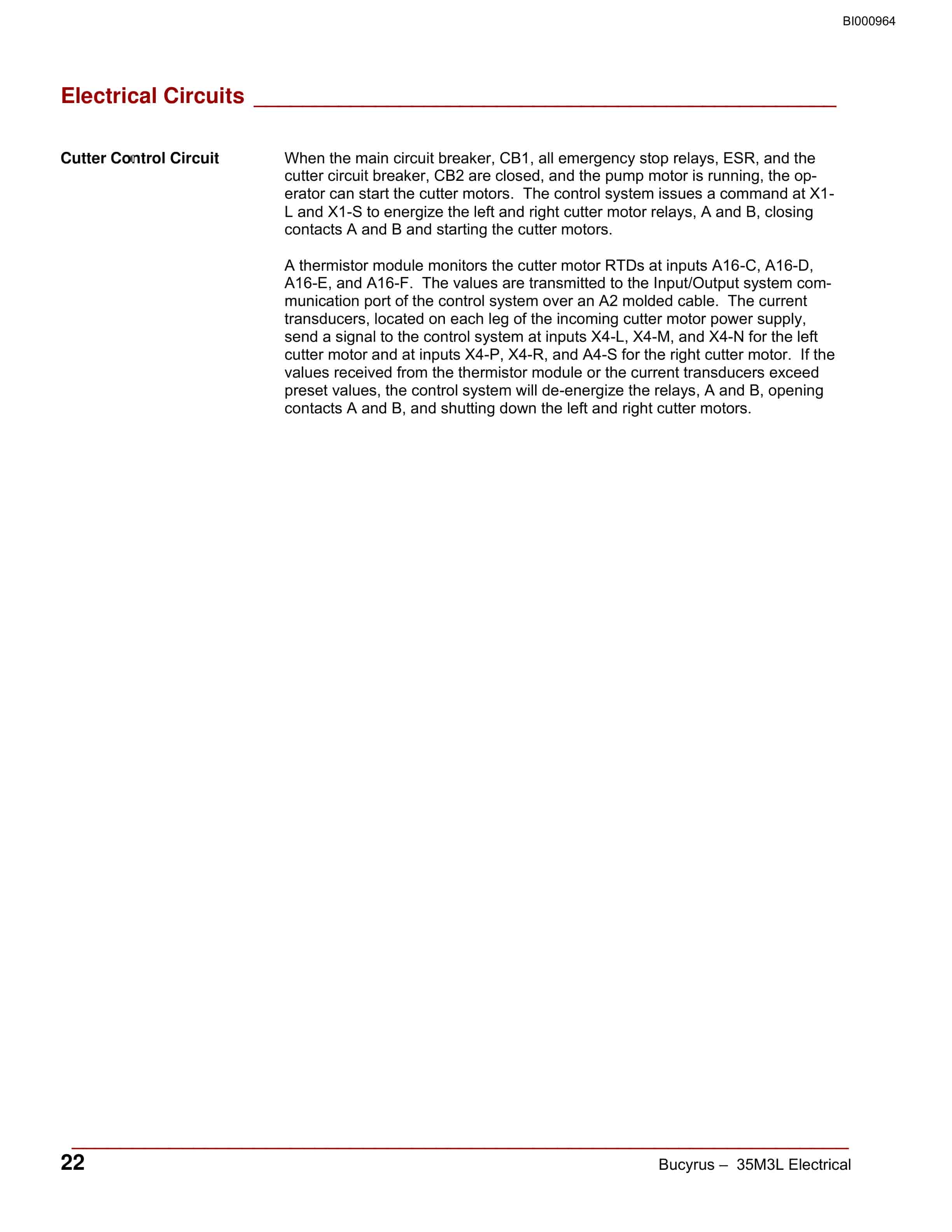 Bucyrus Electrical Continuous Miner Operation Manual BI000964-2