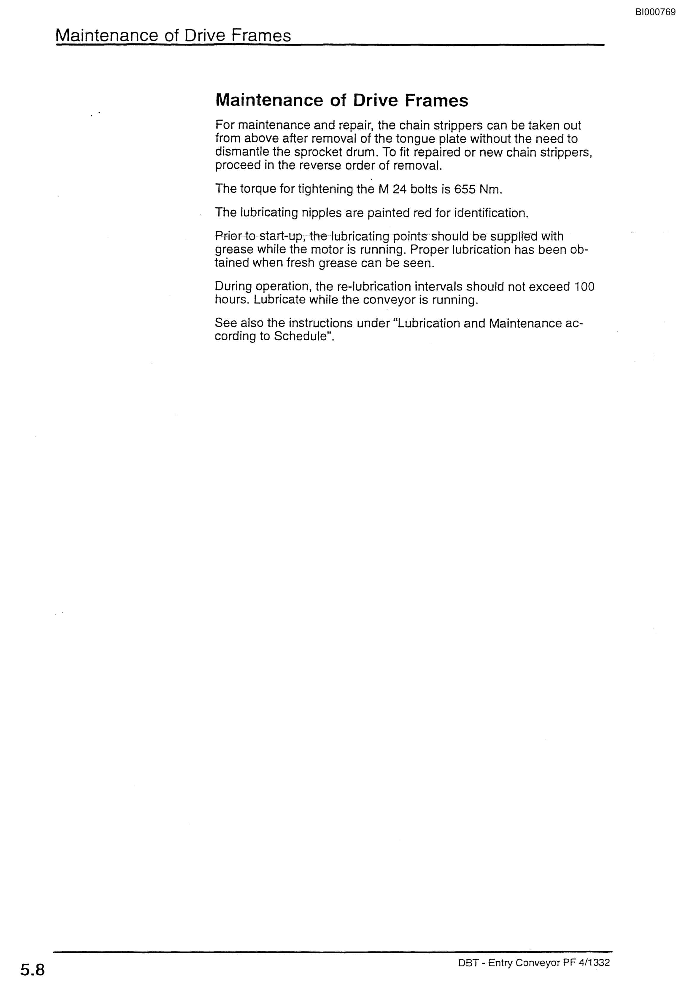 Bucyrus Entry Conveyor PF 4-1332 Technical Manual BI000769-4
