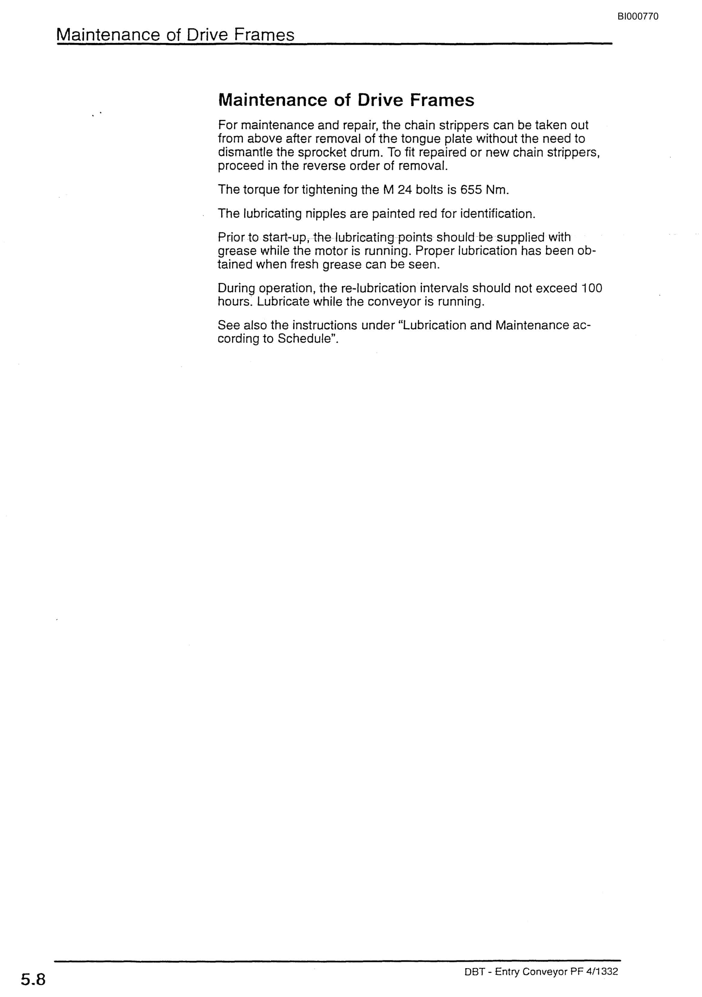Bucyrus Entry Conveyor PF 4-1332 Technical Manual BI000770-4