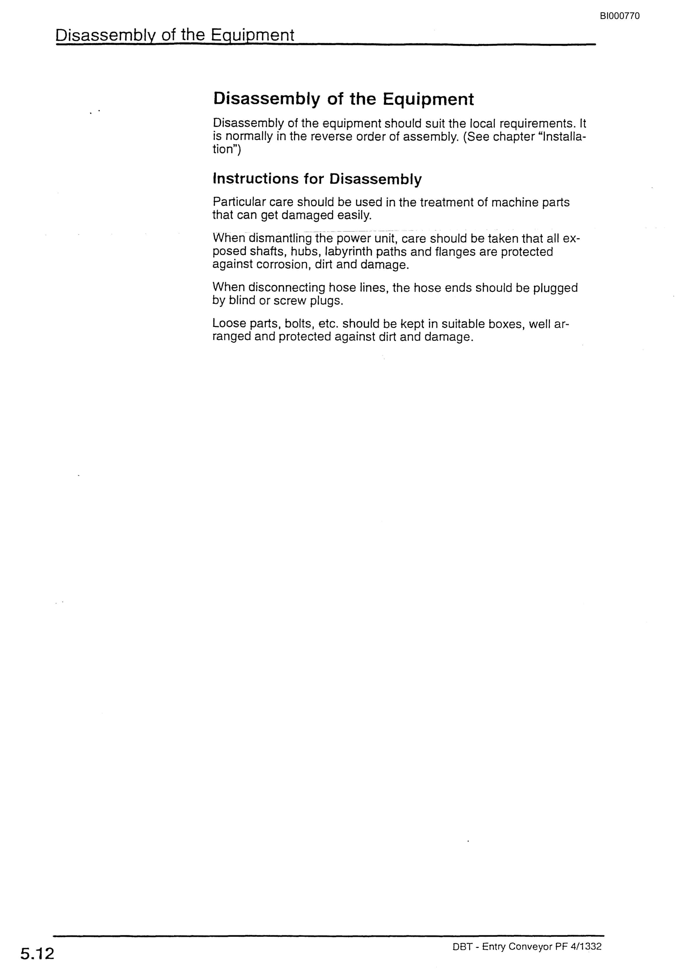 Bucyrus Entry Conveyor PF 4-1332 Technical Manual BI000770-5
