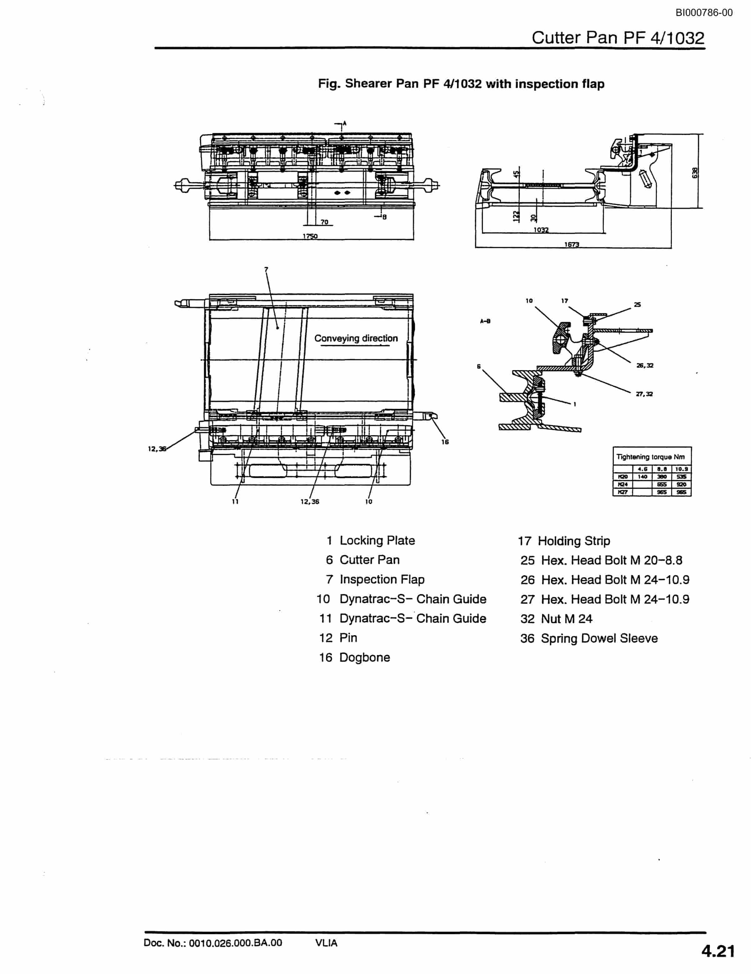 Bucyrus Face Conveyor PF 4-1032 Technical Manual BI000786-2