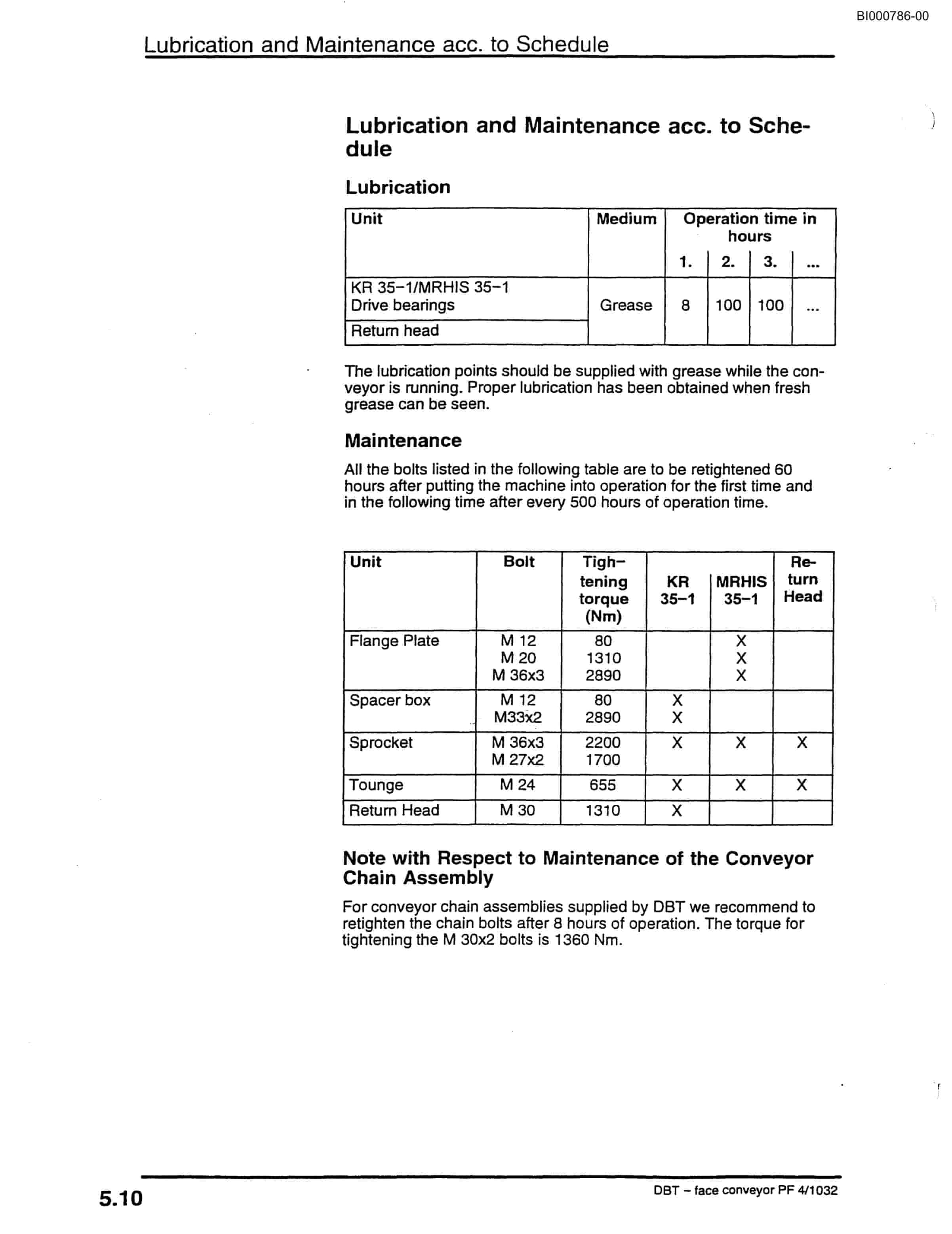 Bucyrus Face Conveyor PF 4-1032 Technical Manual BI000786-5