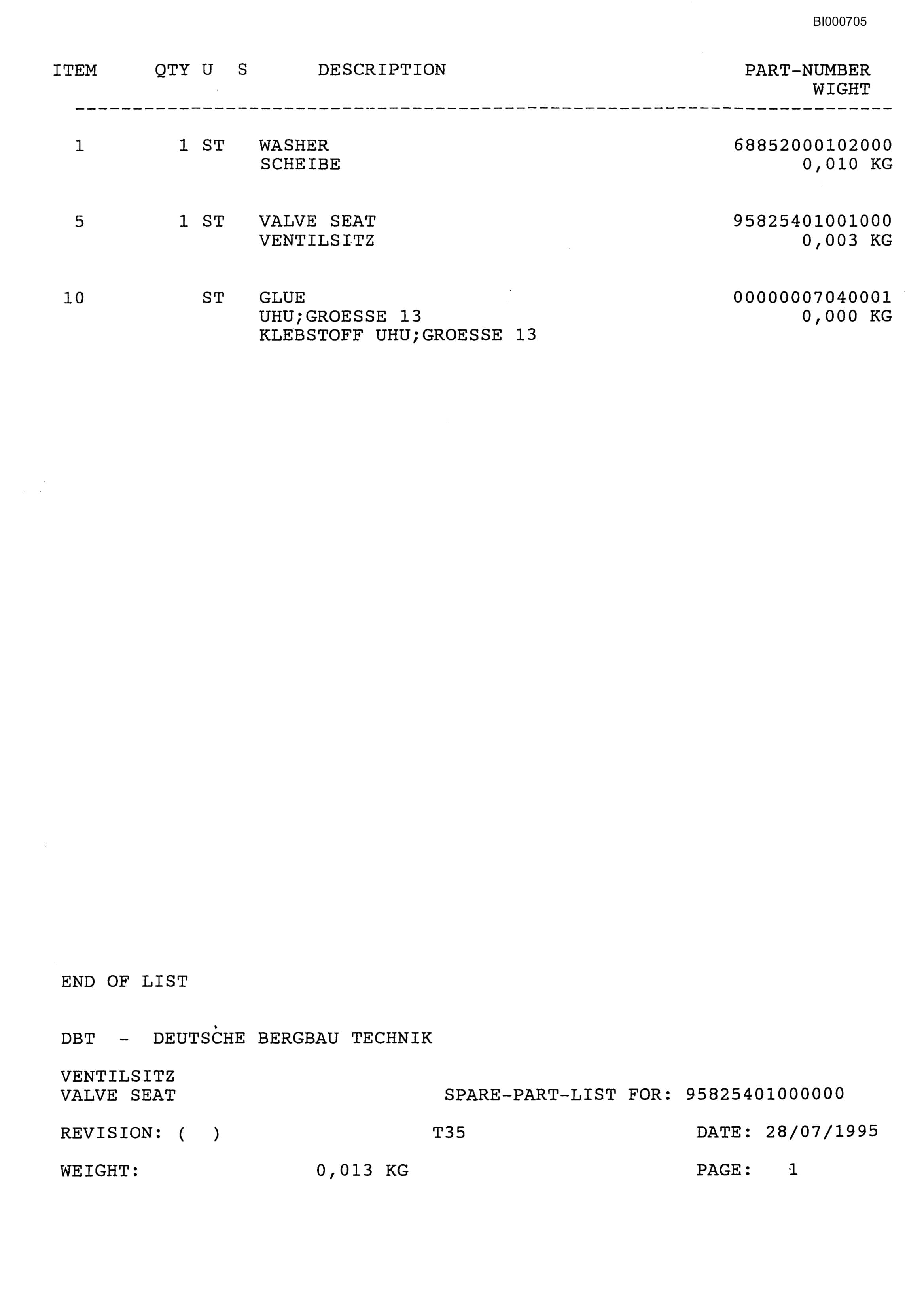 Bucyrus Face Conveyor PF4-1032 Parts Catalog BI000705-2