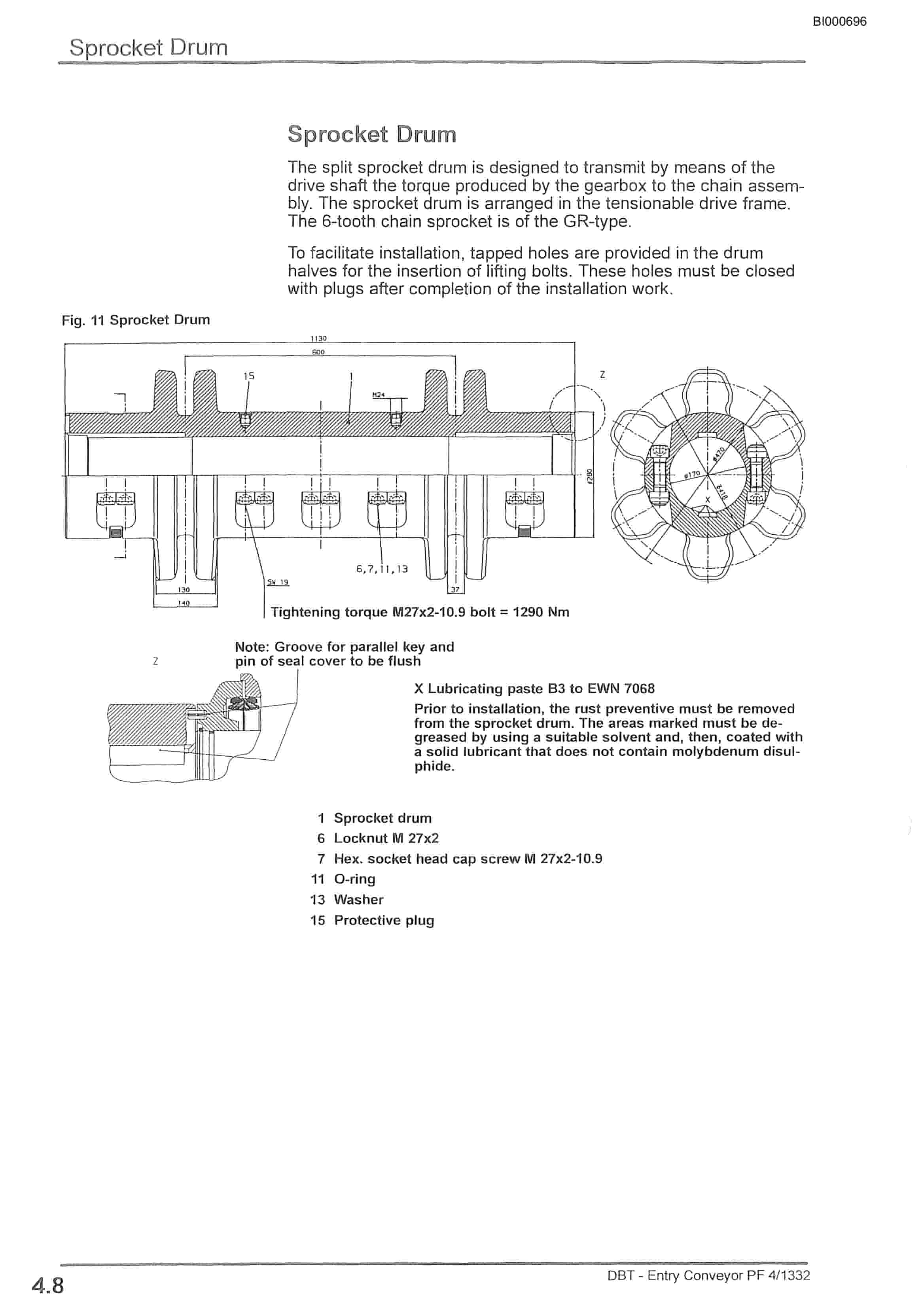 Bucyrus Face Conveyor PF4-1132 Parts Catalog BI000696-4