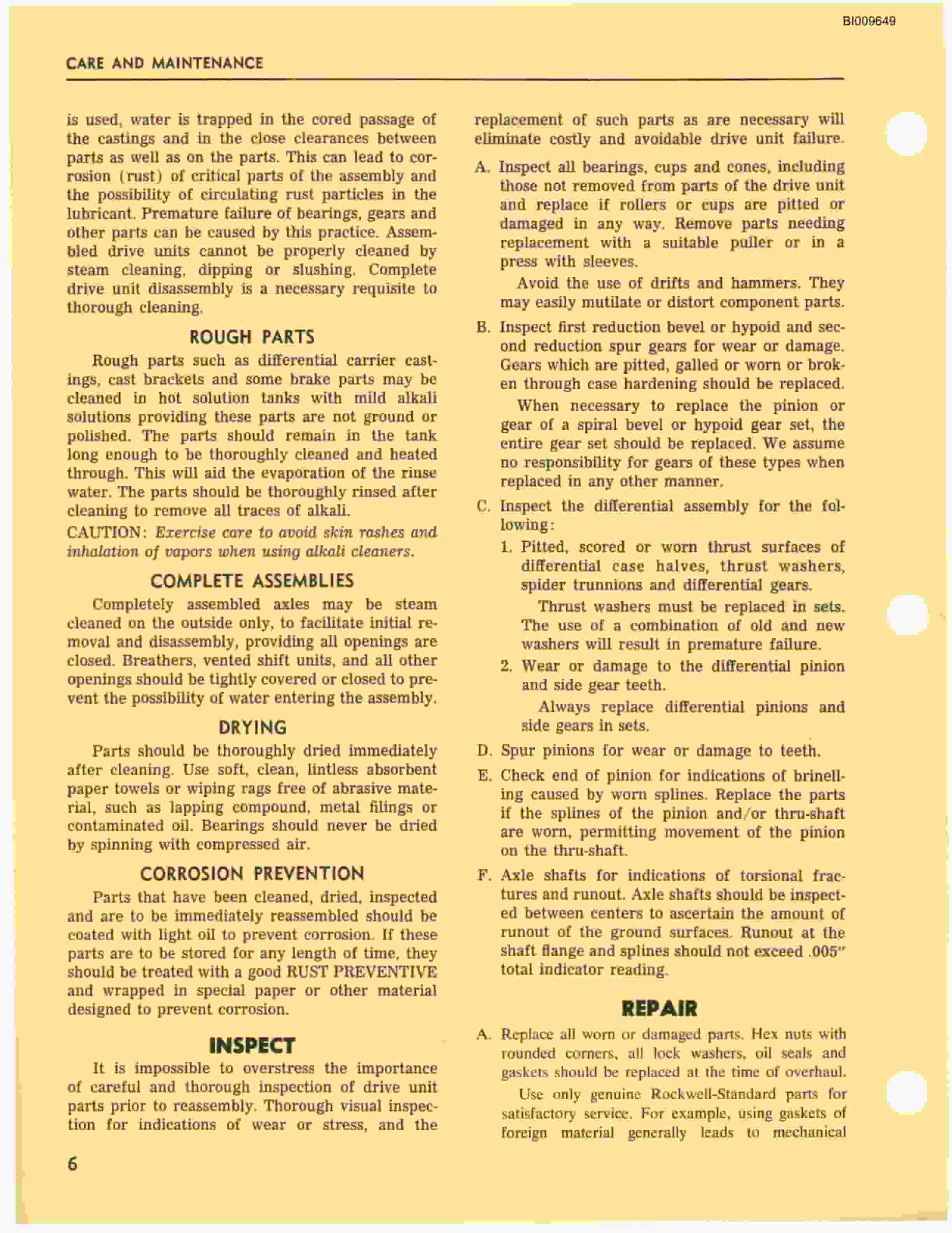 Bucyrus Fan Drill Parts Catalog BI009649-3