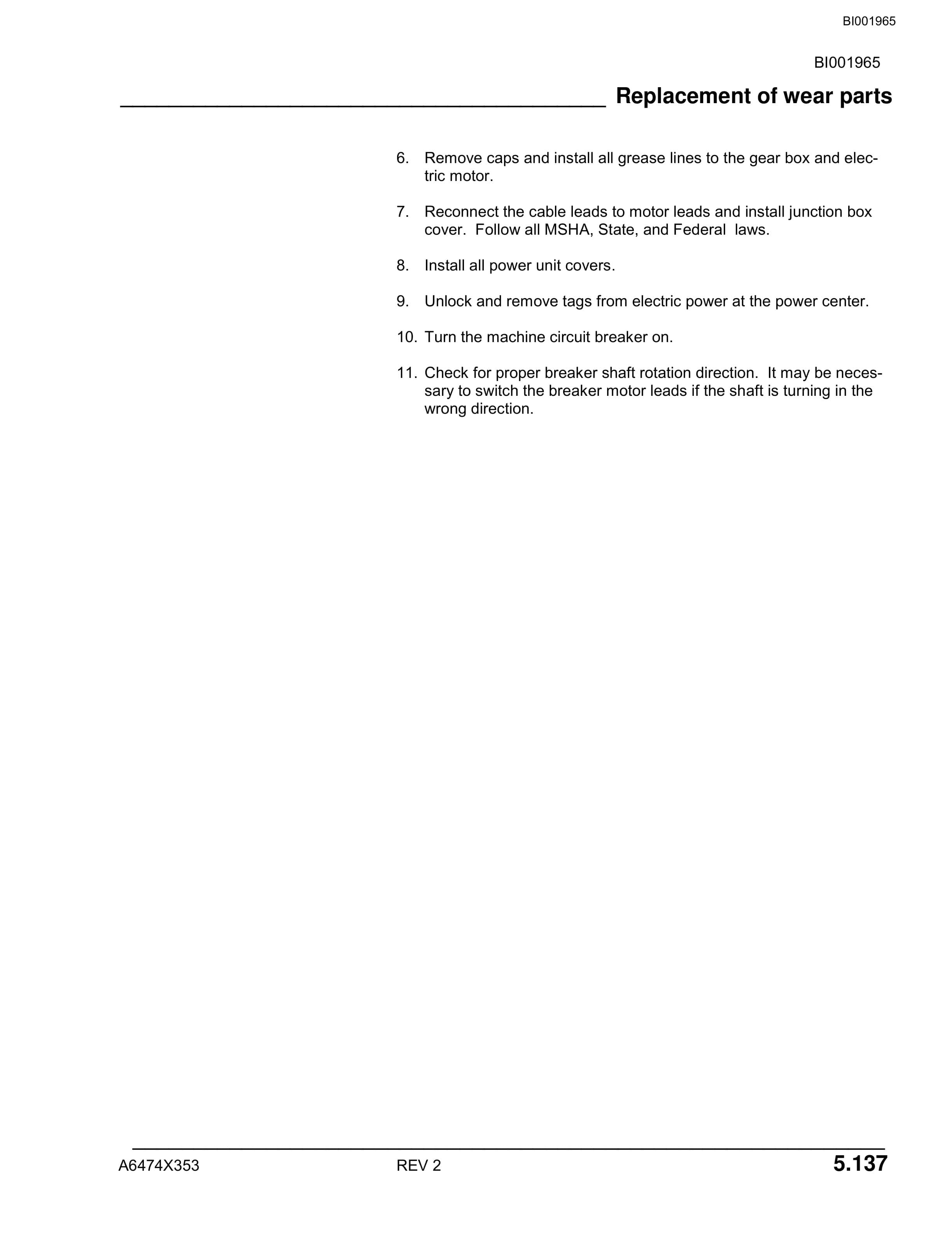 Bucyrus FB140 Technical Manual BI001965-4