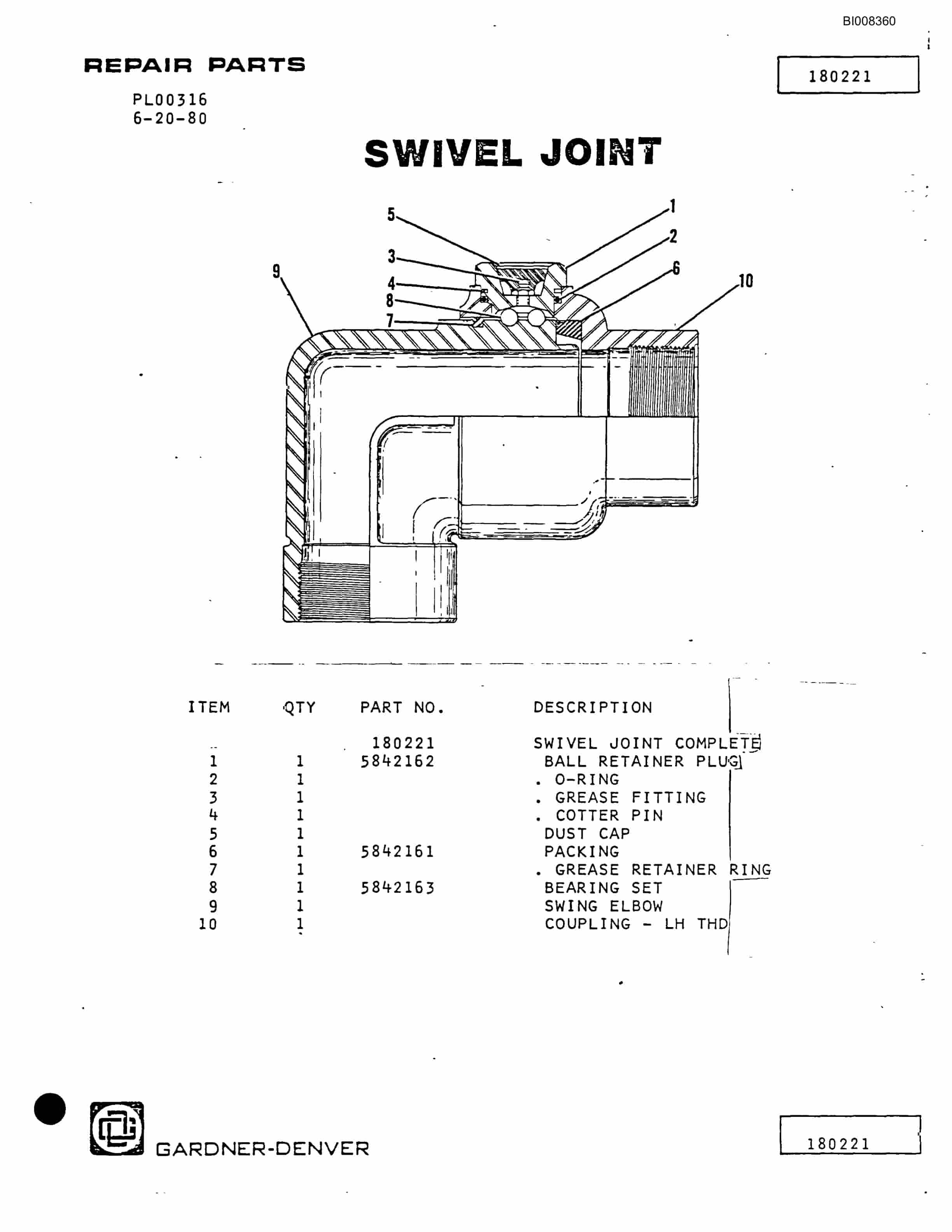 Bucyrus GD-35T Parts Catalog BI008360-5