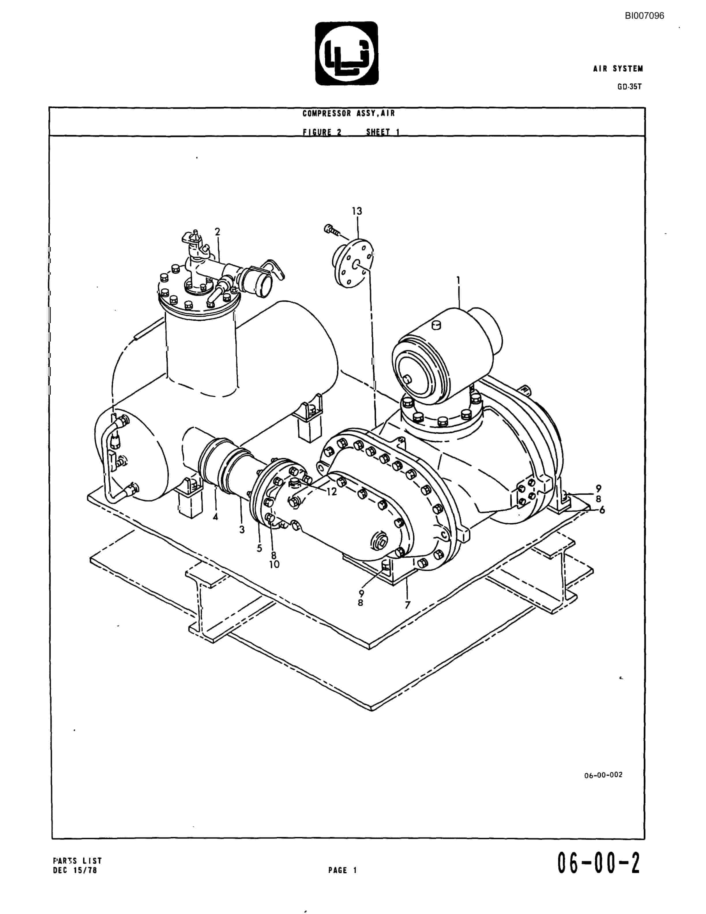Bucyrus GD-35T Rotary Blasthole Drill Parts Catalog BI007096-2